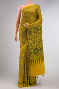Mustard Dual Tone Satin Silk Saree