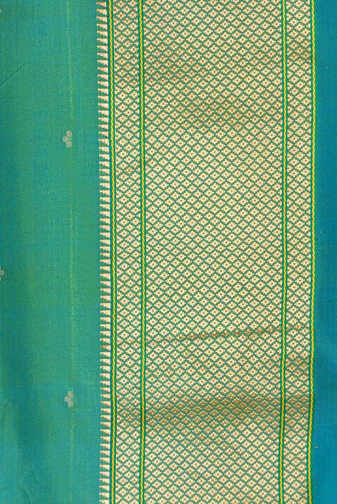 Green Dual Tone Blended Paithani Silk Saree