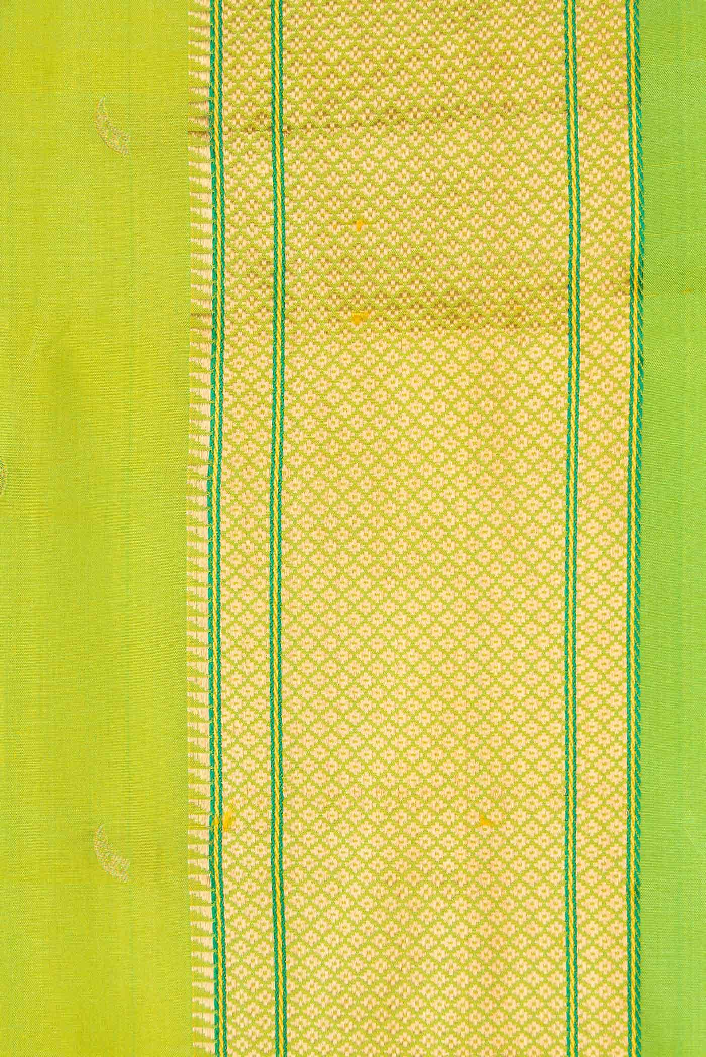 Parrot Green Dual Tone Blended Paithani Silk Saree