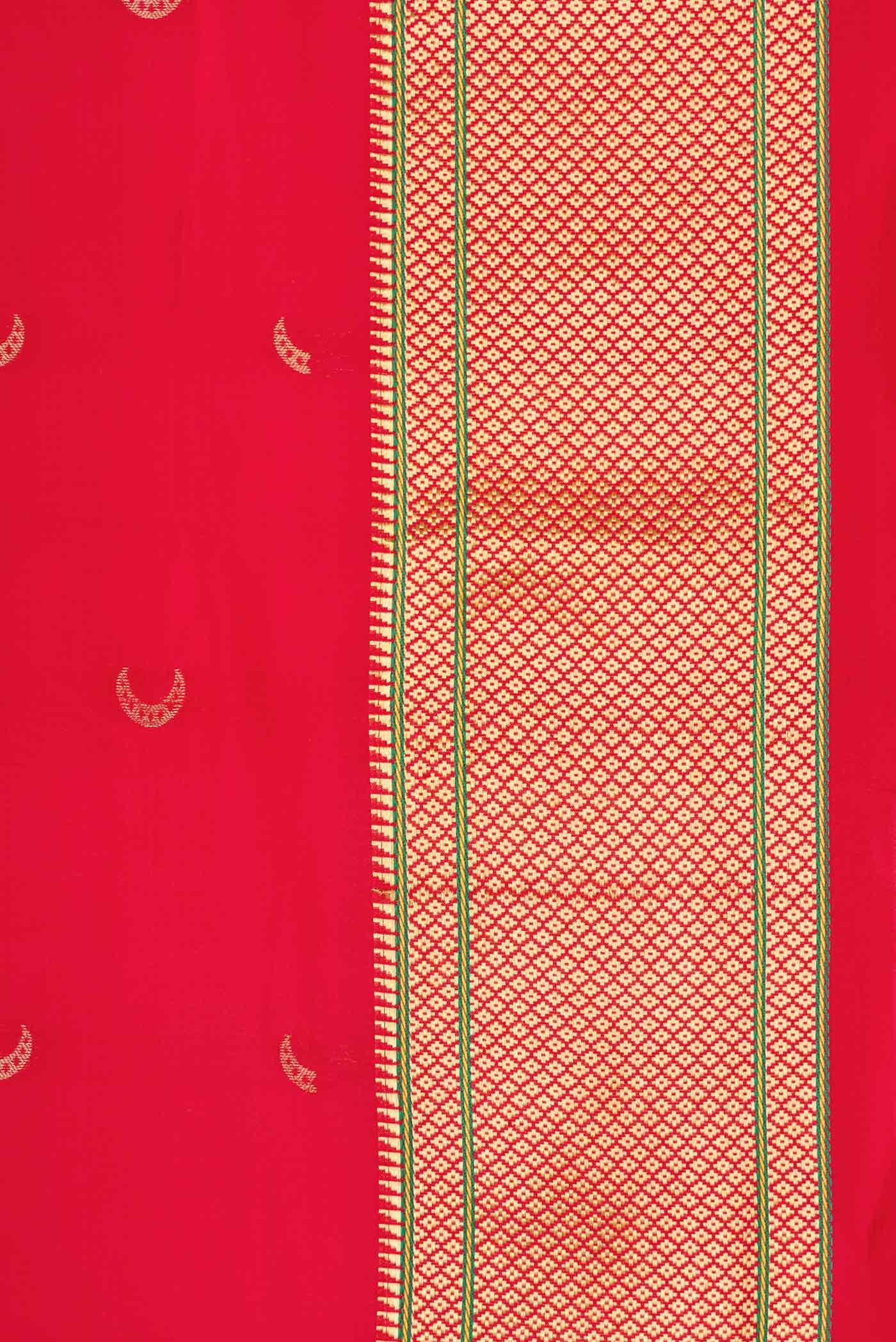 Red Dual Tone Blended Paithani Silk Saree