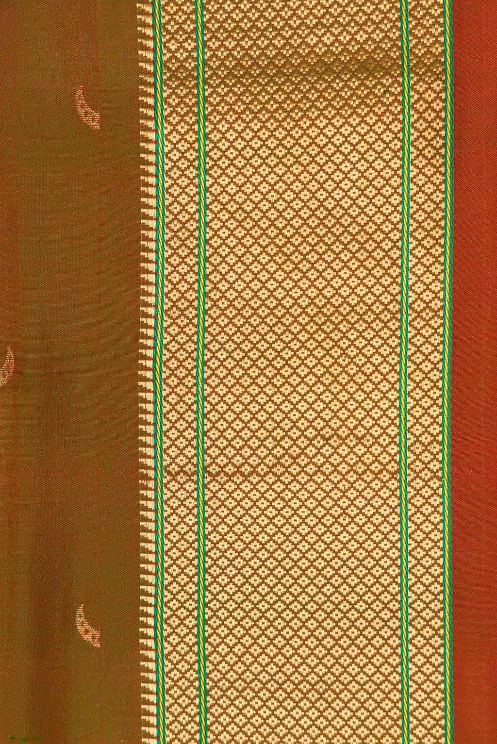 Mehandi Green Dual Tone Blended Paithani Silk Saree