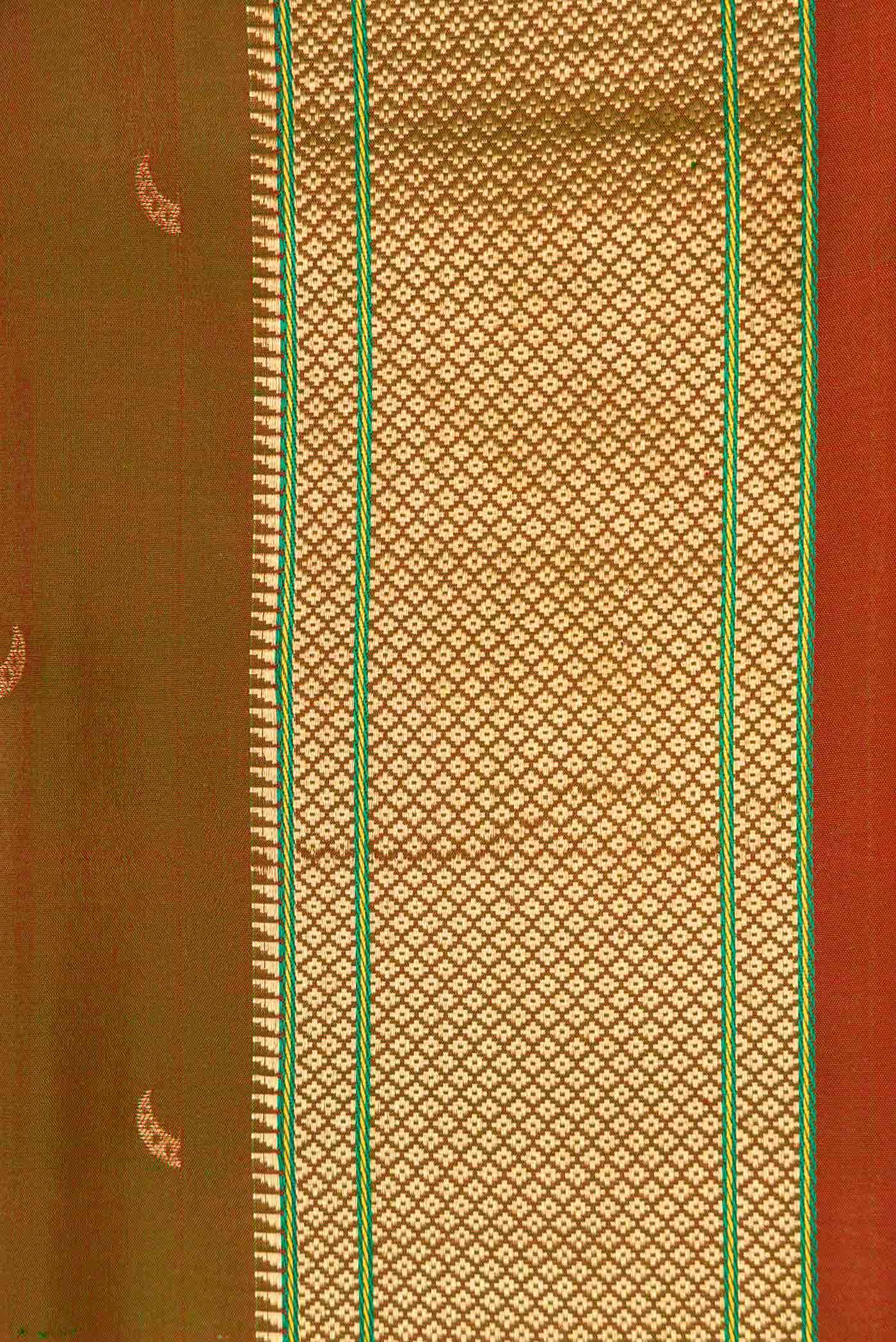 Mehandi Green Dual Tone Blended Paithani Silk Saree