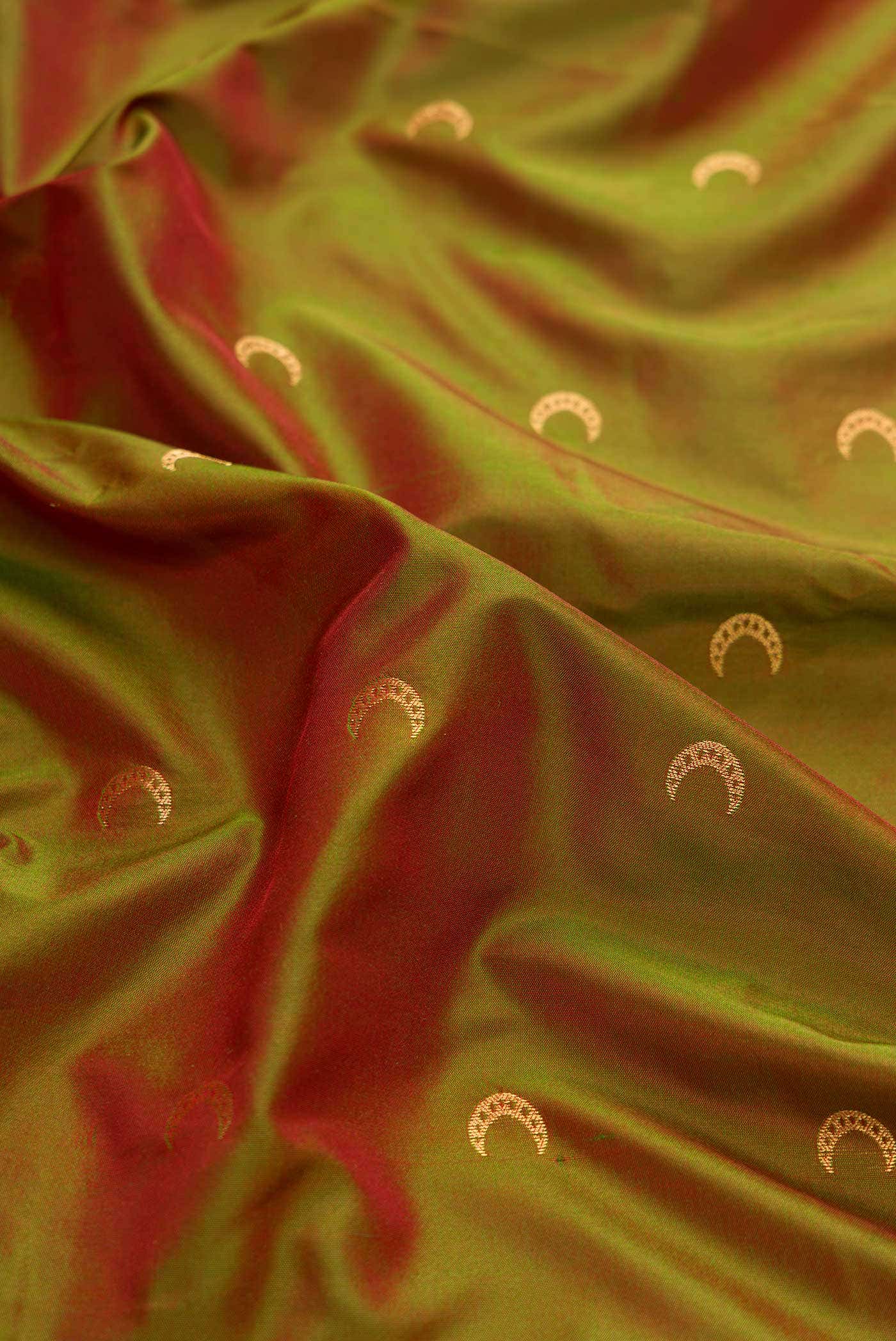 Mehandi Green Dual Tone Blended Paithani Silk Saree