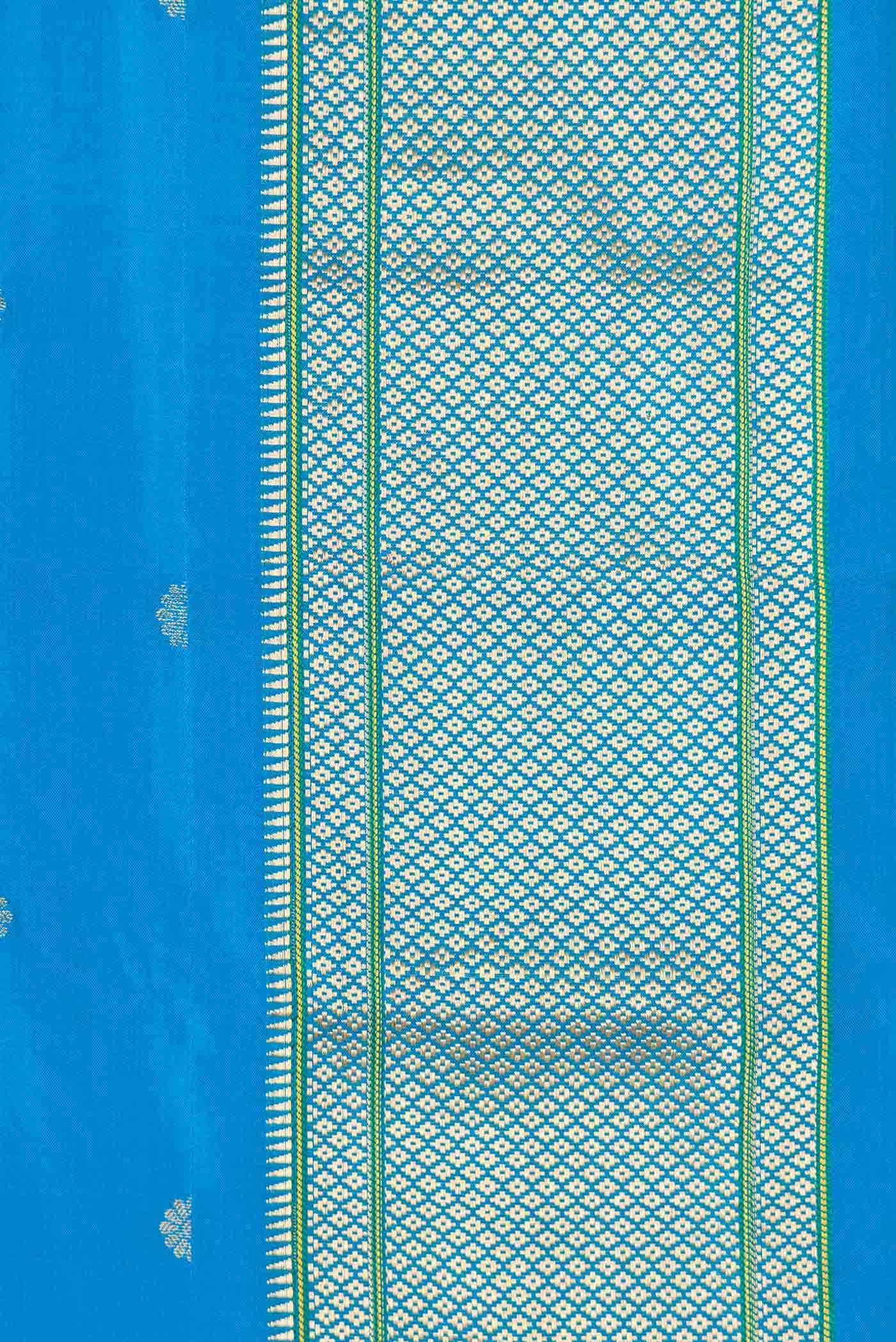 Peacock Blue Dual Tone Blended Paithani Silk Saree