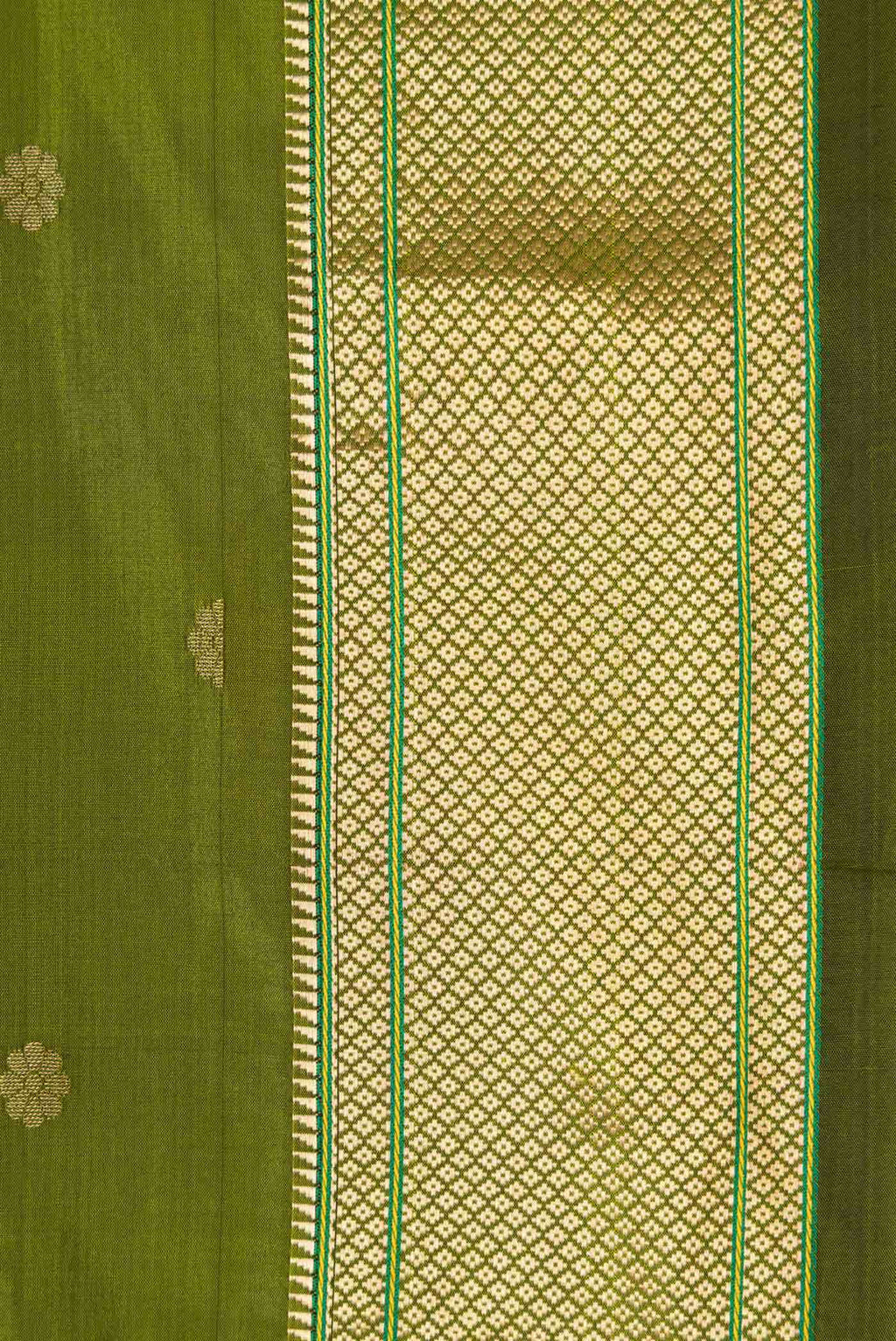Green Dual Tone Blended Paithani Silk Saree