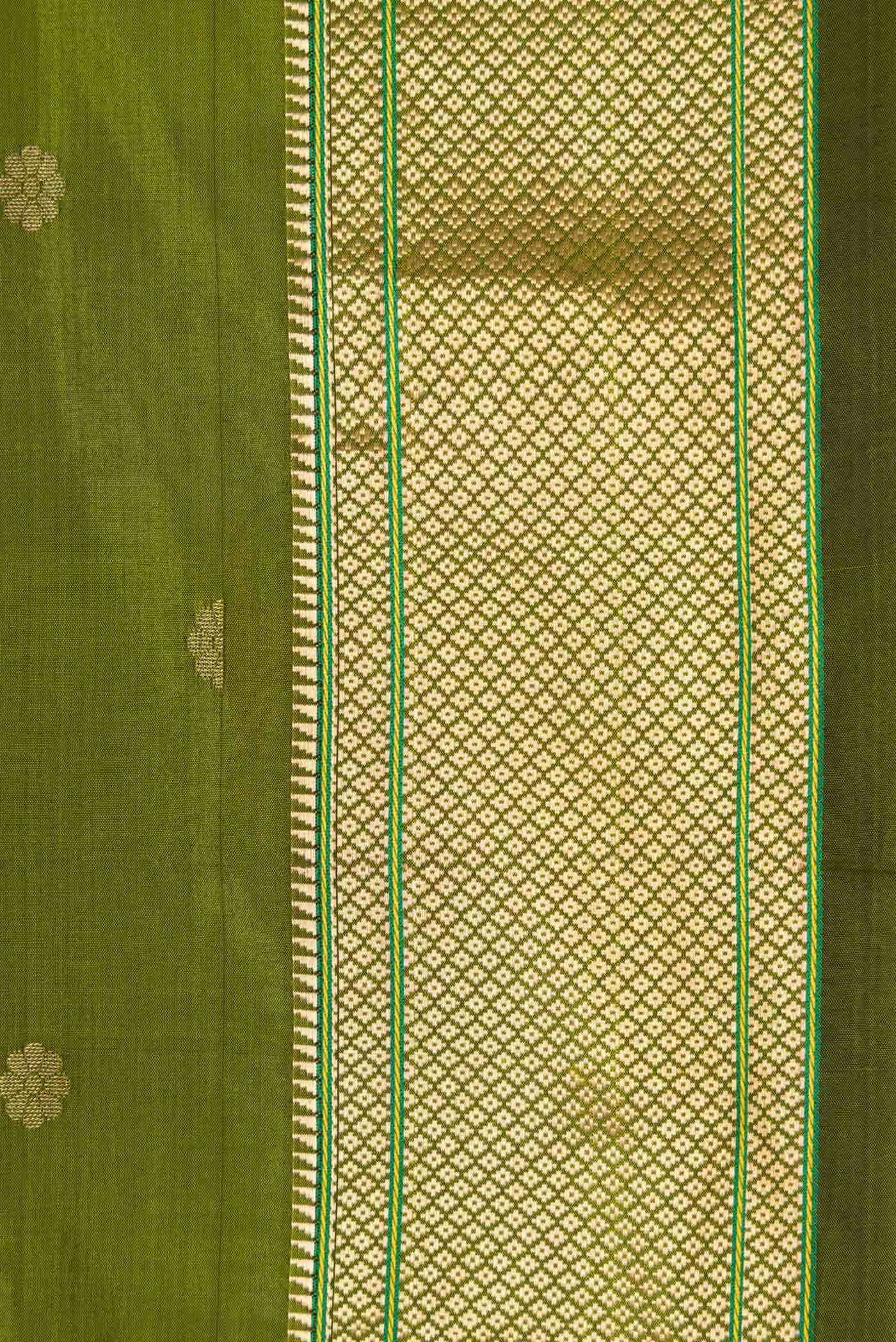 Green Dual Tone Blended Paithani Silk Saree