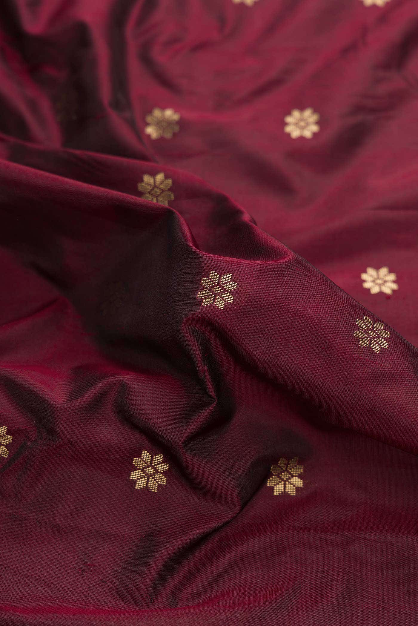 Maroon Dual Tone Blended Paithani Silk Saree