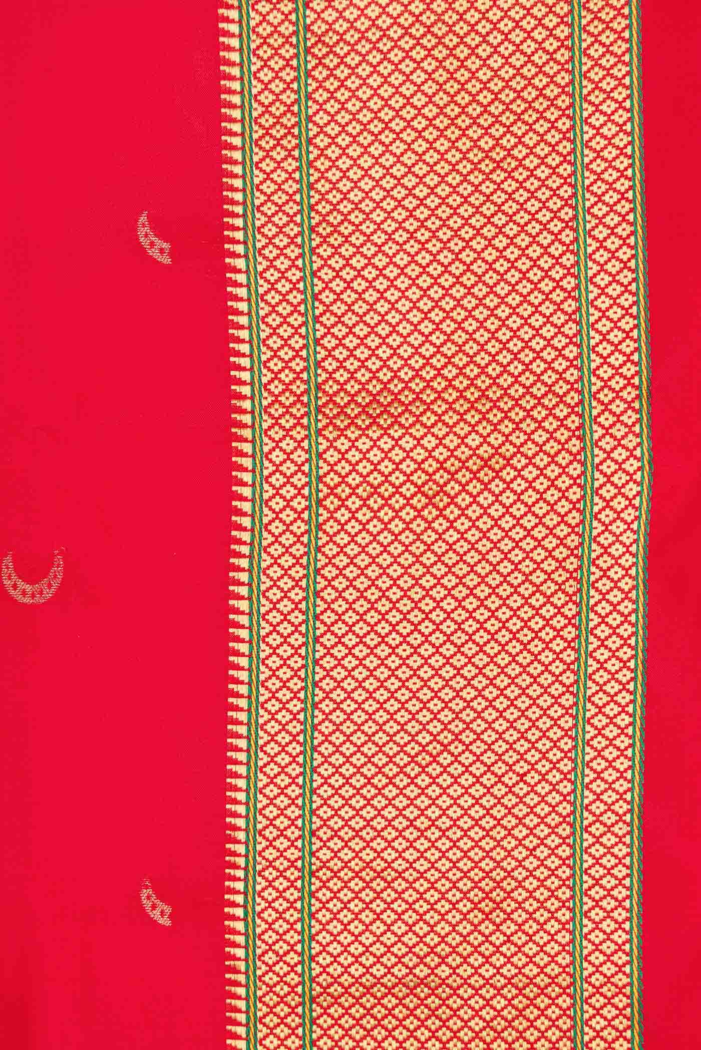 Red Dual Tone Blended Paithani Silk Saree