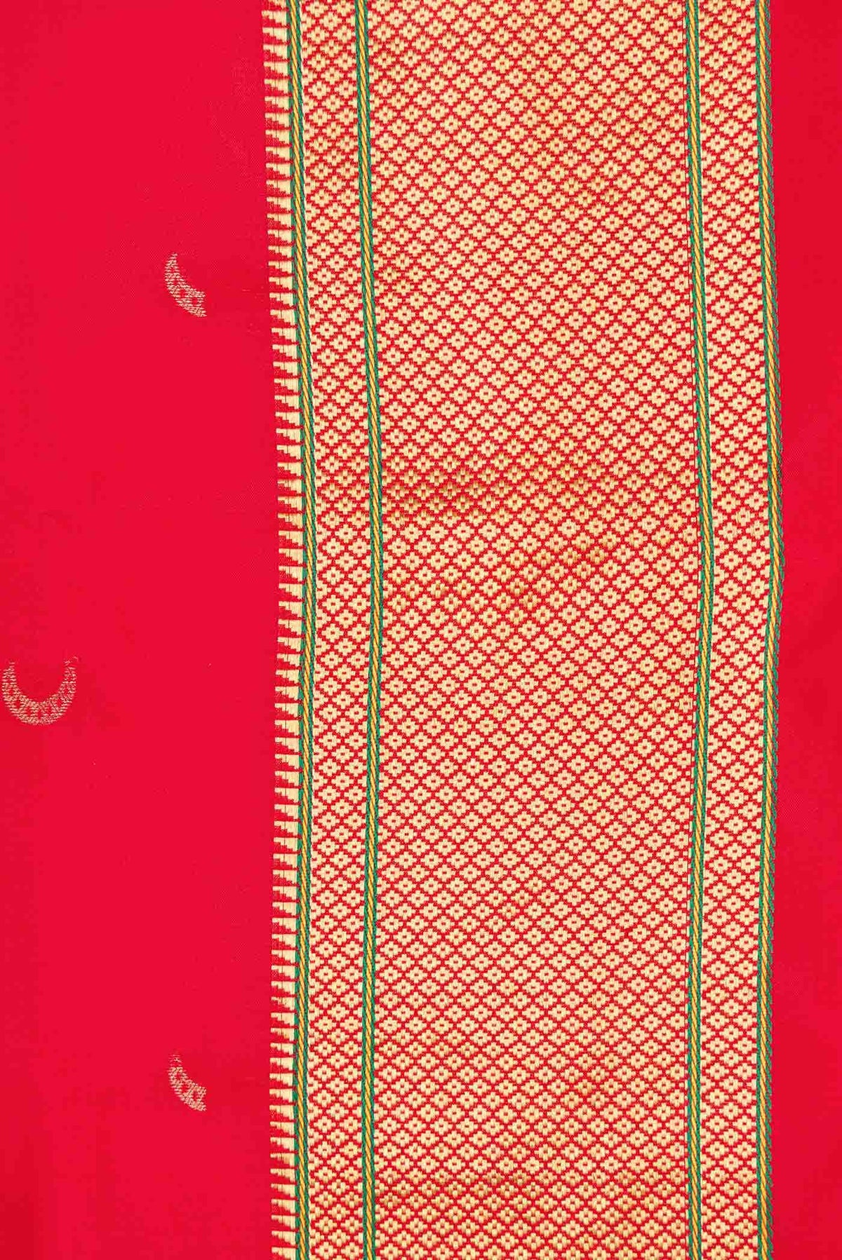Red Dual Tone Blended Paithani Silk Saree
