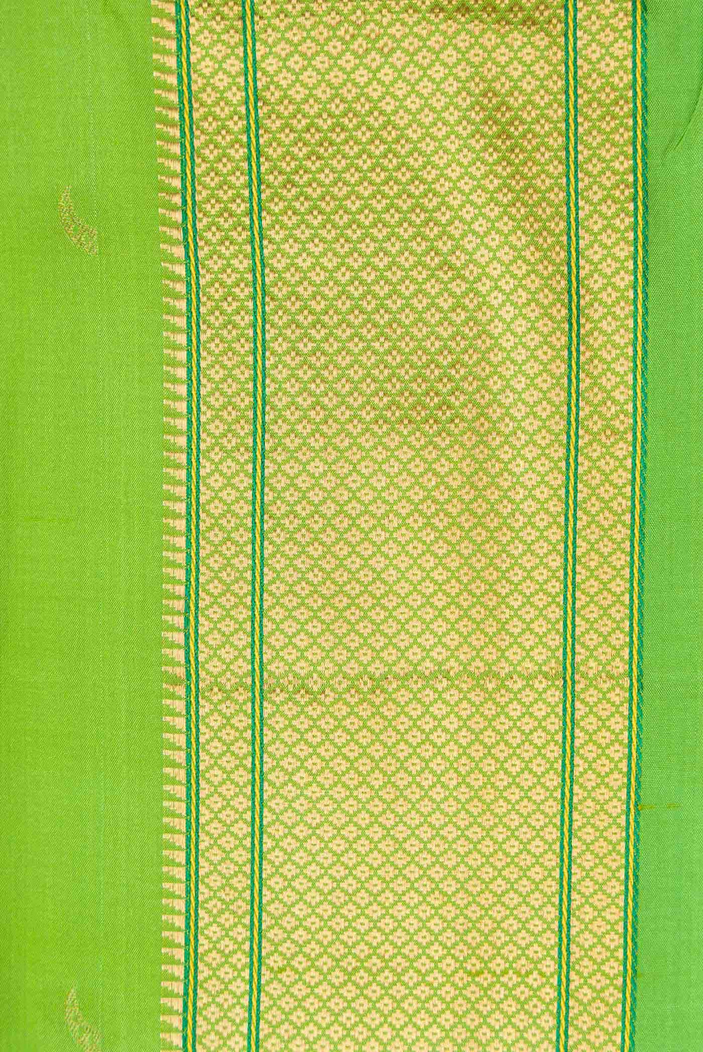 Parrot Green Dual Tone Blended Paithani Silk Saree