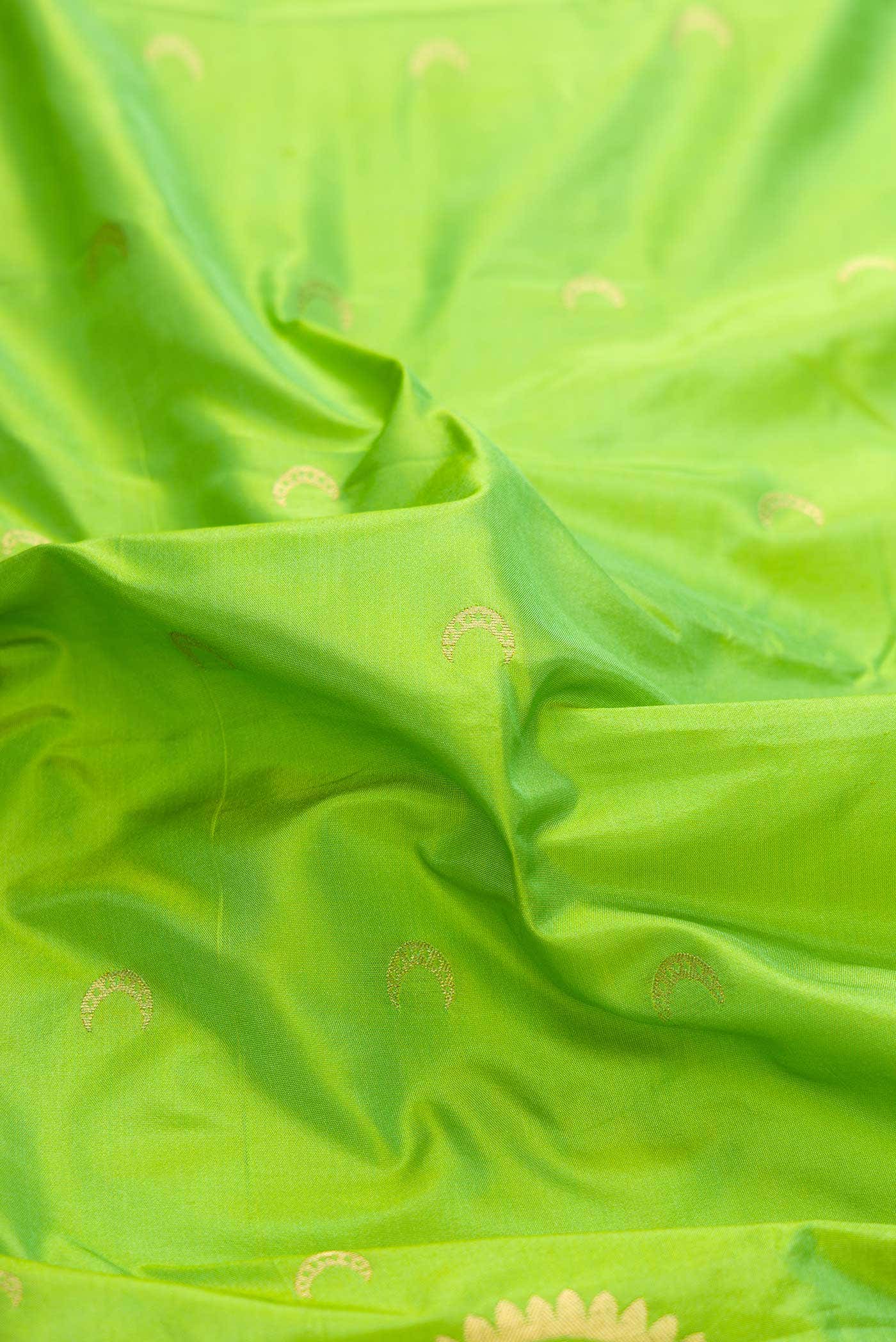 Parrot Green Dual Tone Blended Paithani Silk Saree