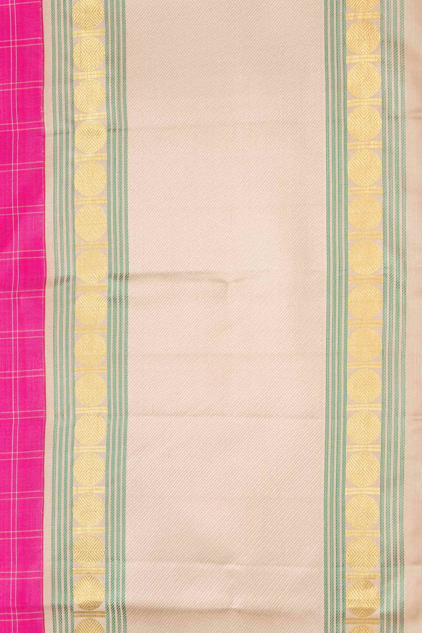 Pure Silk Pure Zari Pink Dual Tone Kanchipuram Saree