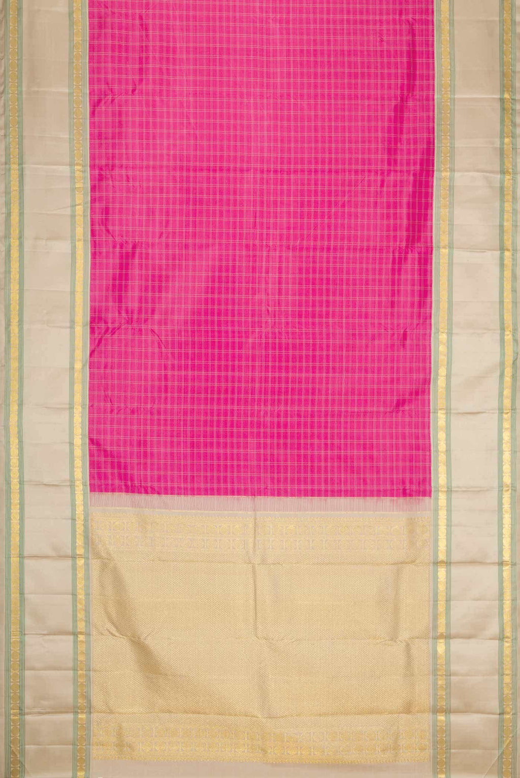 Pure Silk Pure Zari Pink Dual Tone Kanchipuram Saree