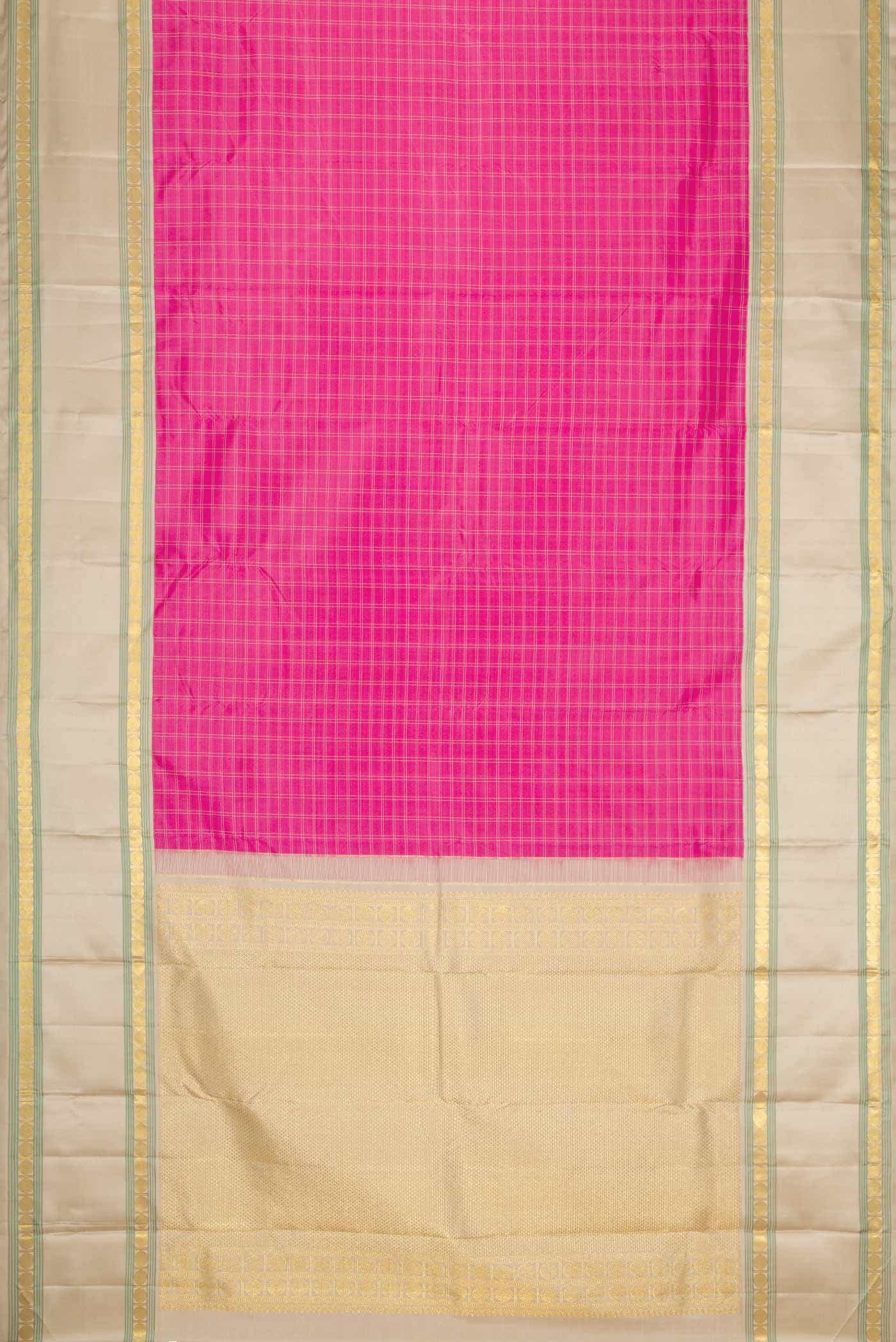 Pure Silk Pure Zari Pink Dual Tone Kanchipuram Saree