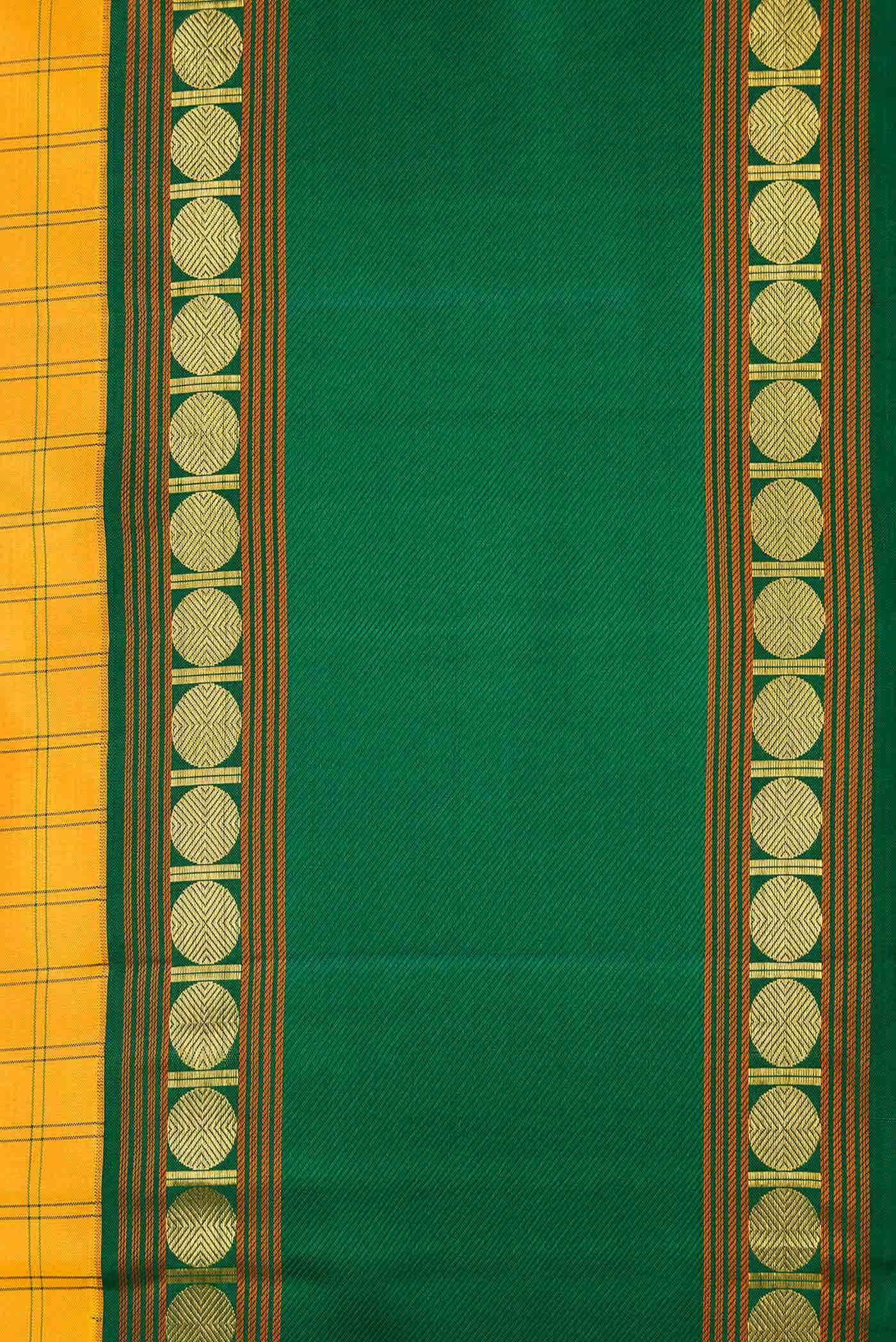 Pure Silk Pure Zari Yellow Dual Tone Kanchipuram Saree