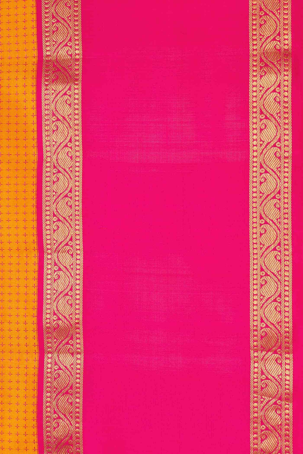 Pure Silk Pure Zari Orange Dual Tone Kanchipuram Saree