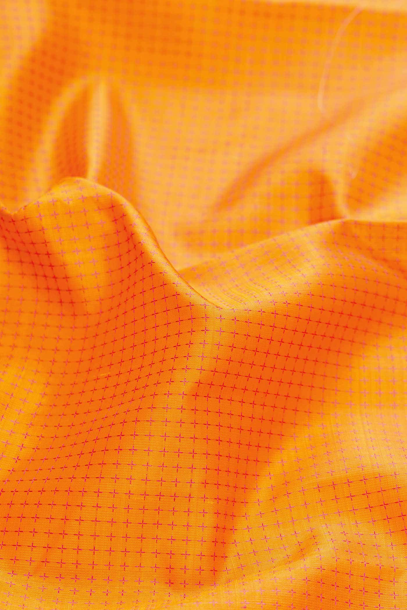 Pure Silk Pure Zari Orange Dual Tone Kanchipuram Saree