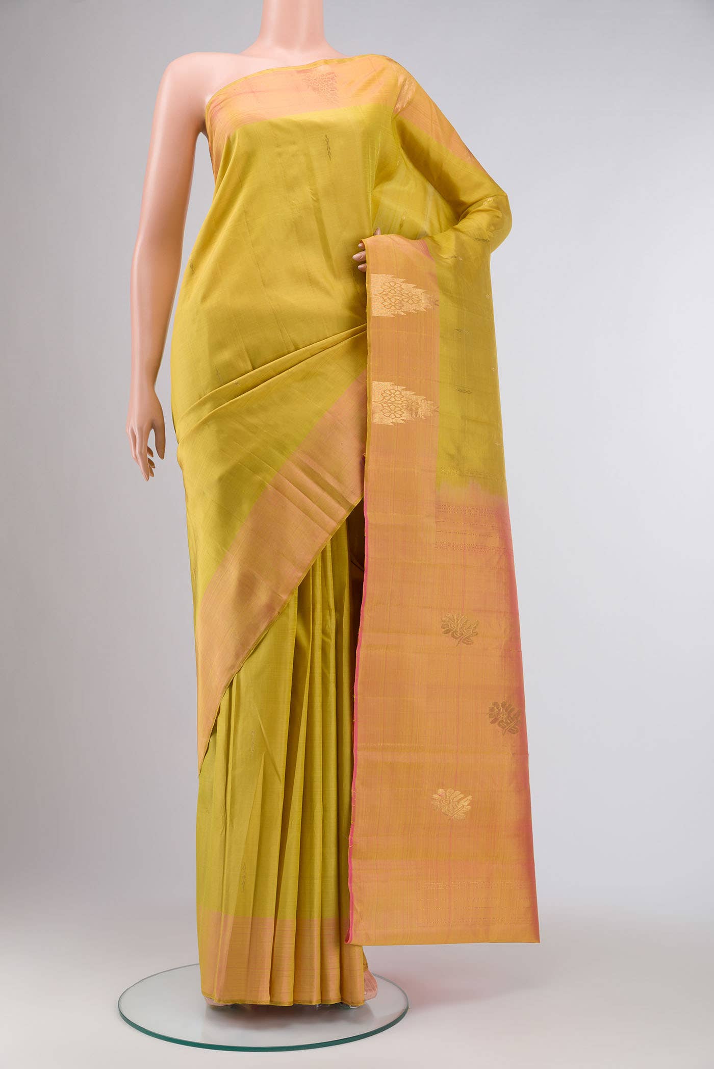 Yellow Kanchipuram Silk Saree