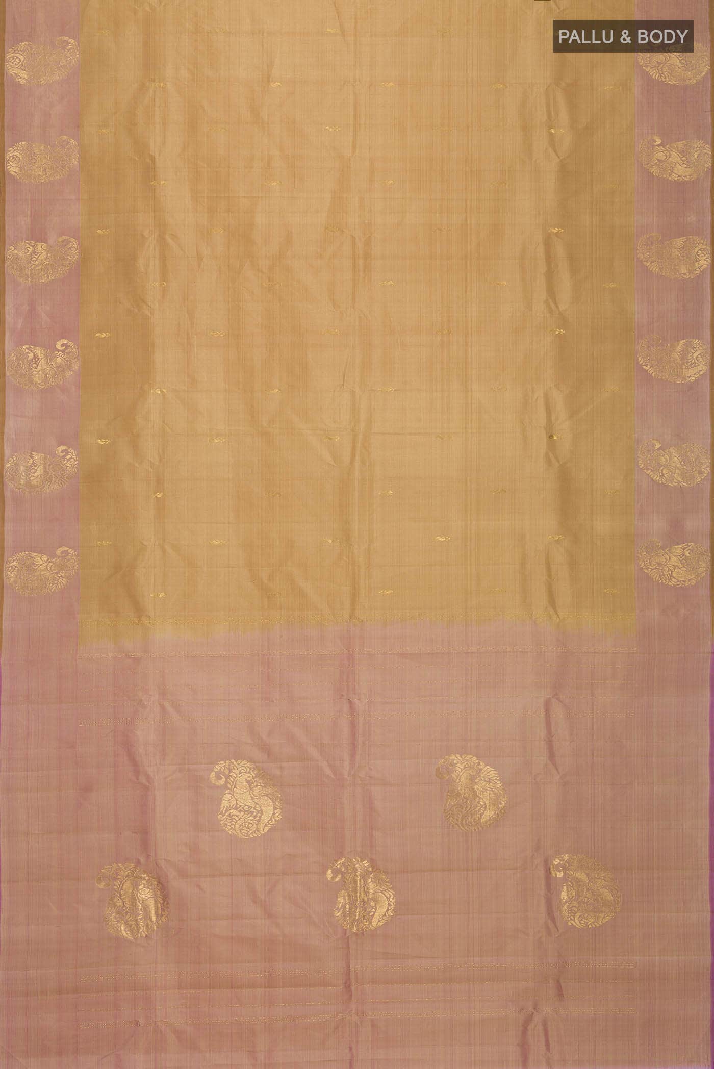 Beige Kanchipuram Silk Saree