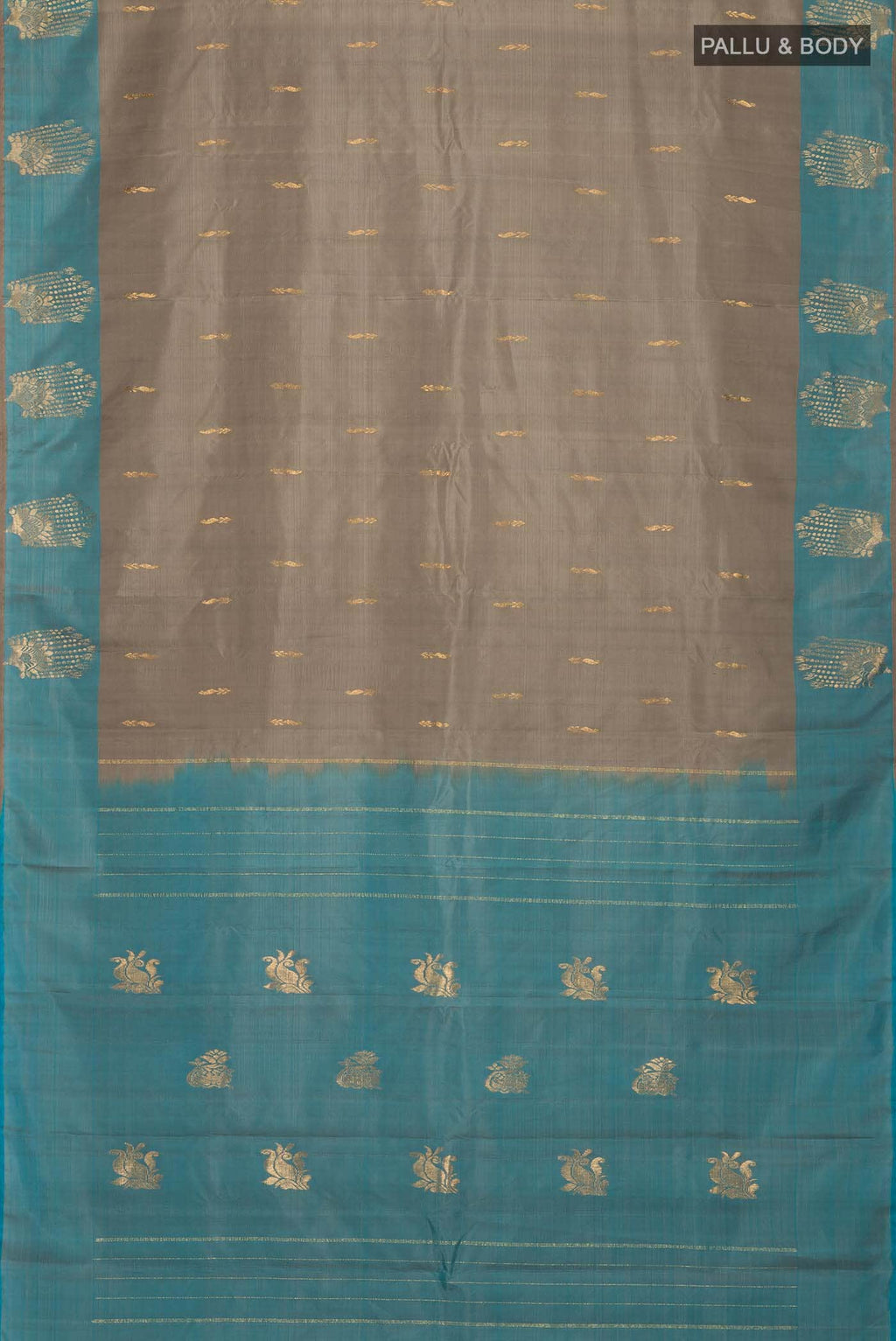 Davys Grey Kanchipuram Silk Saree
