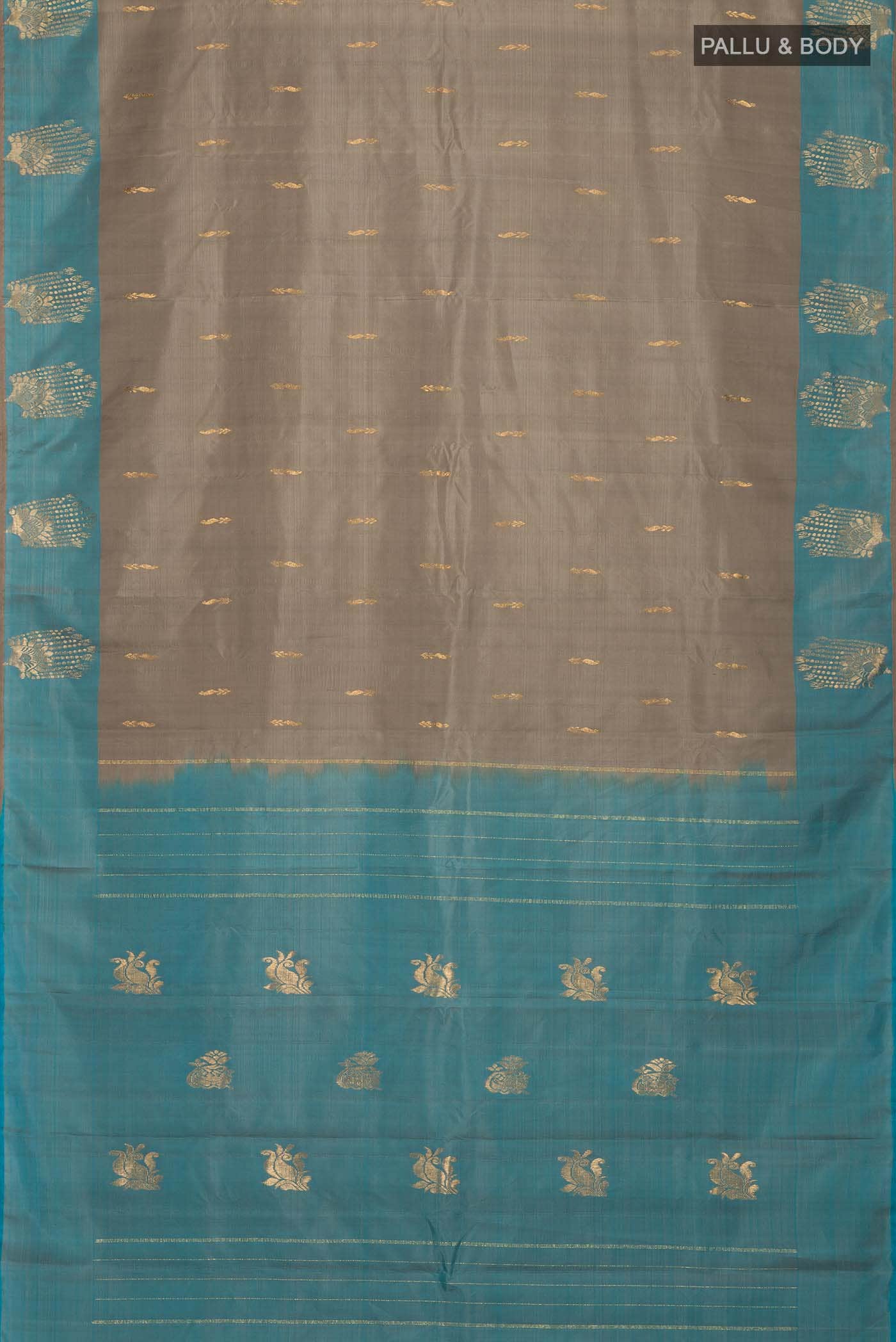 Davys Grey Kanchipuram Silk Saree
