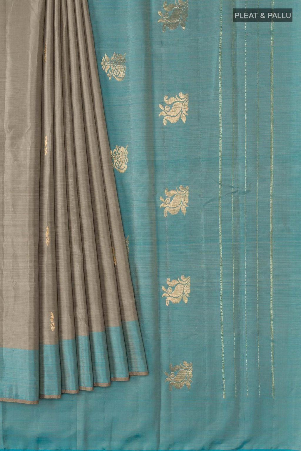 Davys Grey Kanchipuram Silk Saree