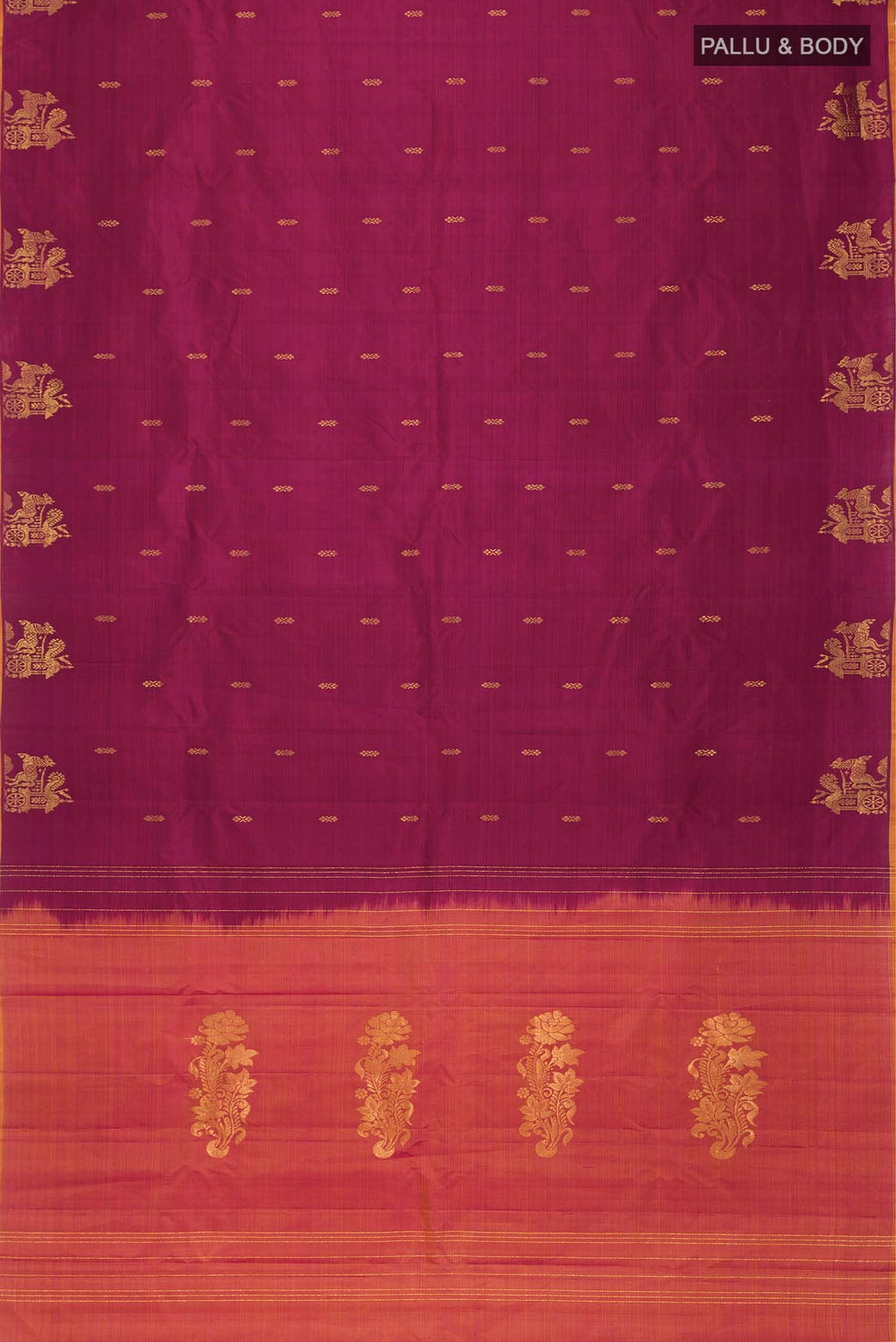 Dark Pink Kanchipuram Silk Saree