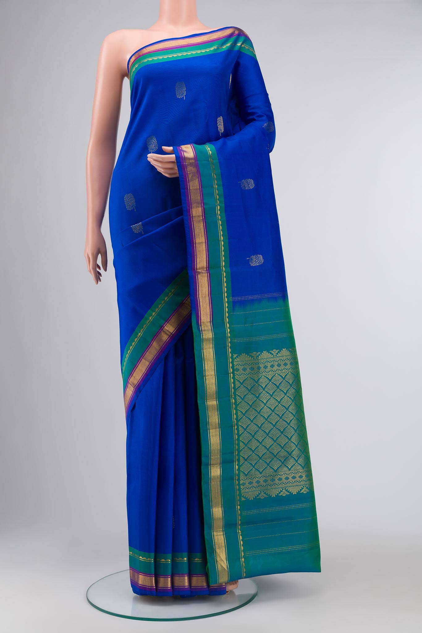Blue Kanchipuram Silk Saree