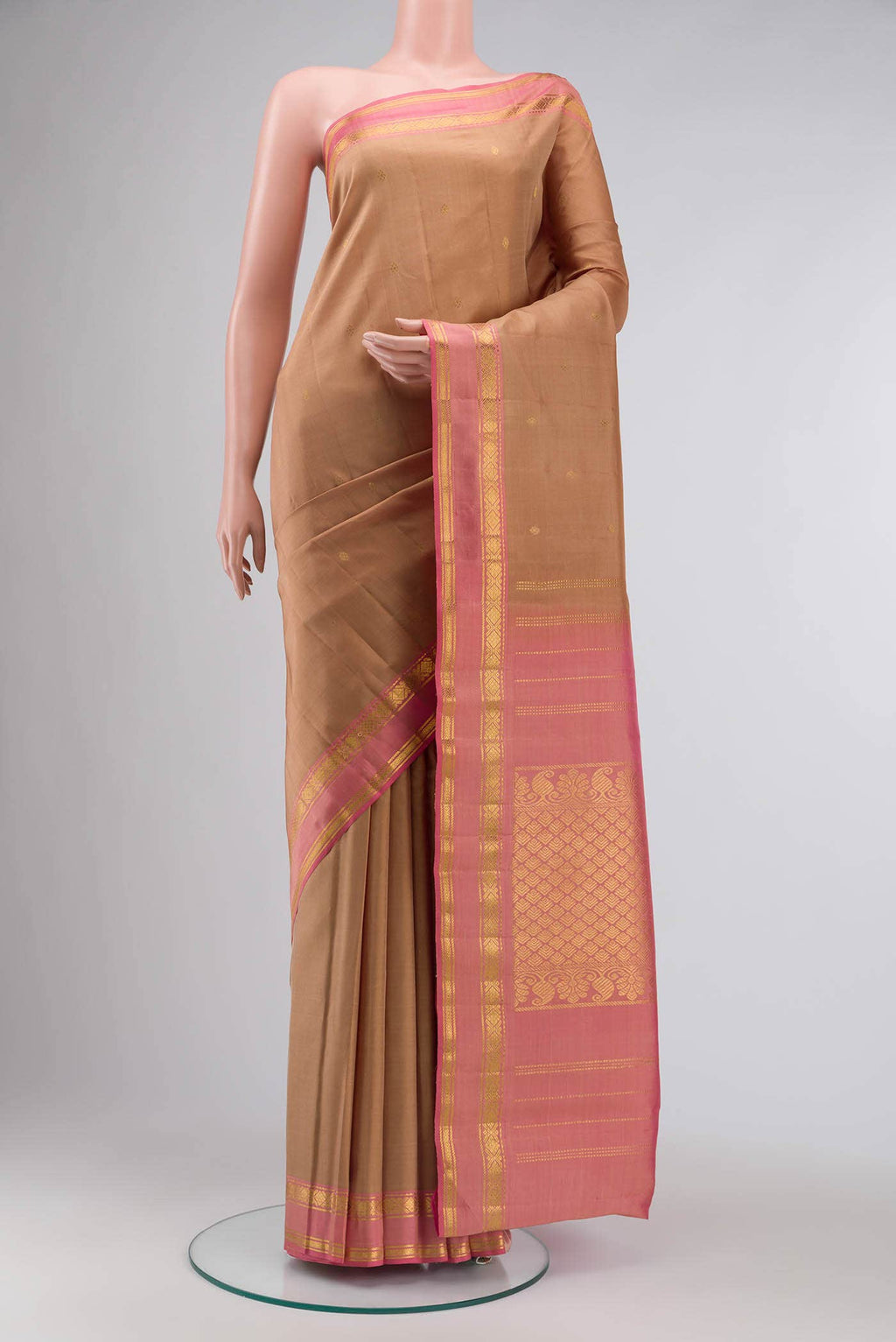 Brown Kanchipuram Silk Saree