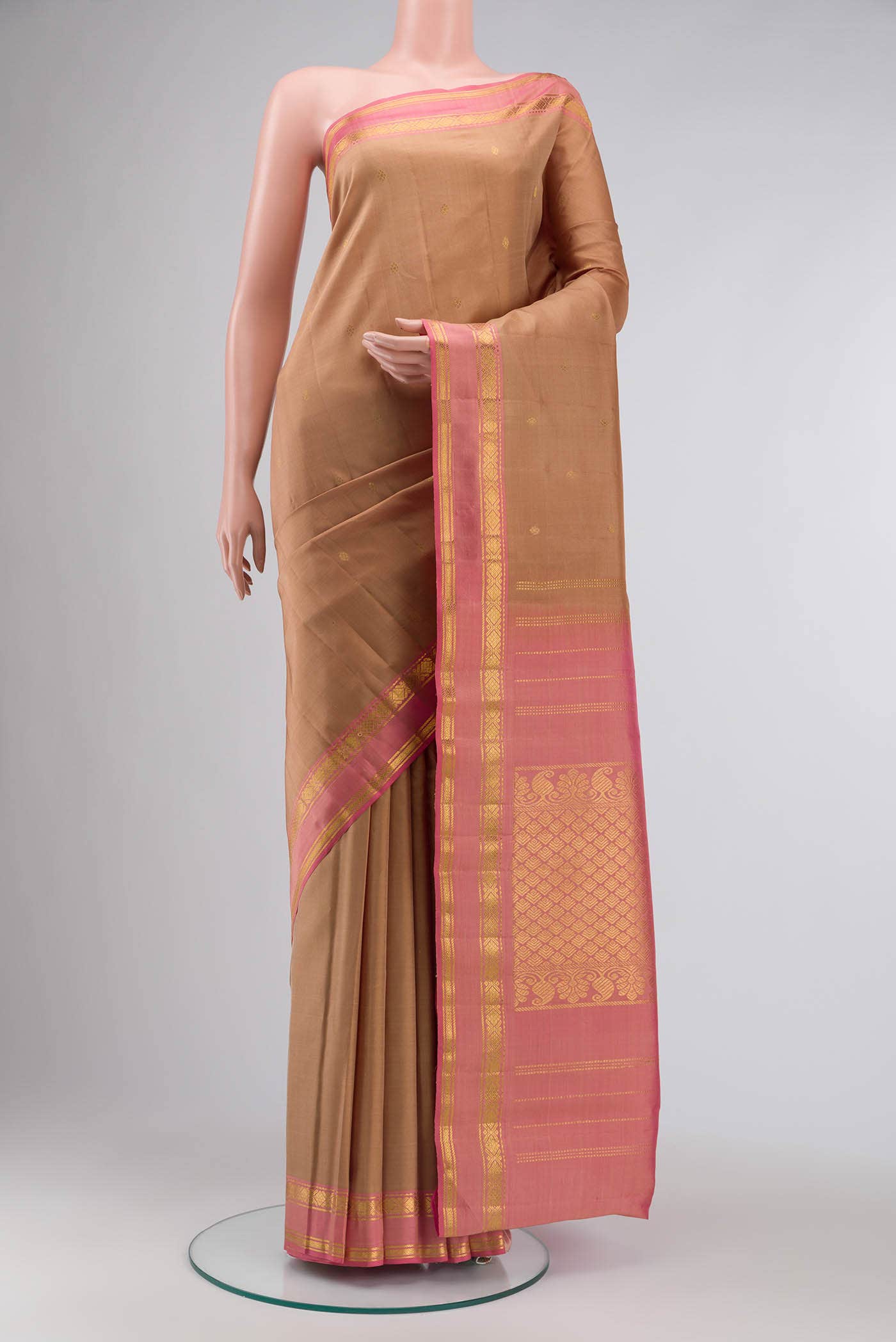 Brown Kanchipuram Silk Saree