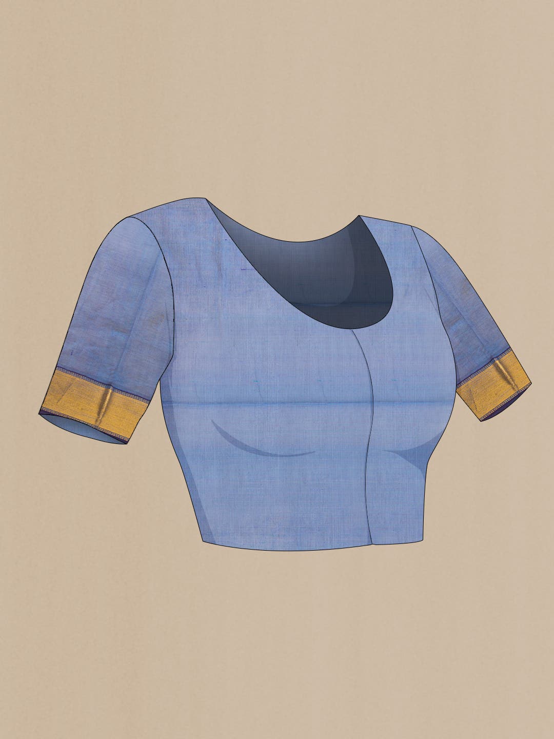 Blue Dual Tone Silk Cotton Saree