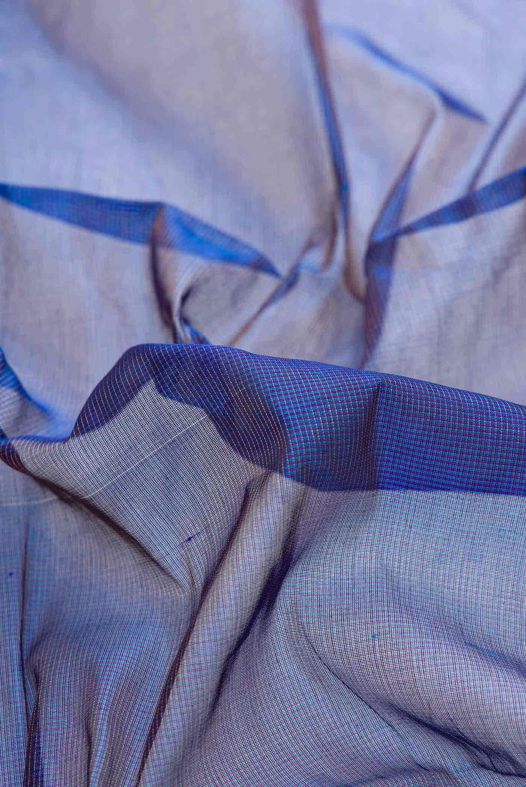Blue Dual Tone Silk Cotton Saree