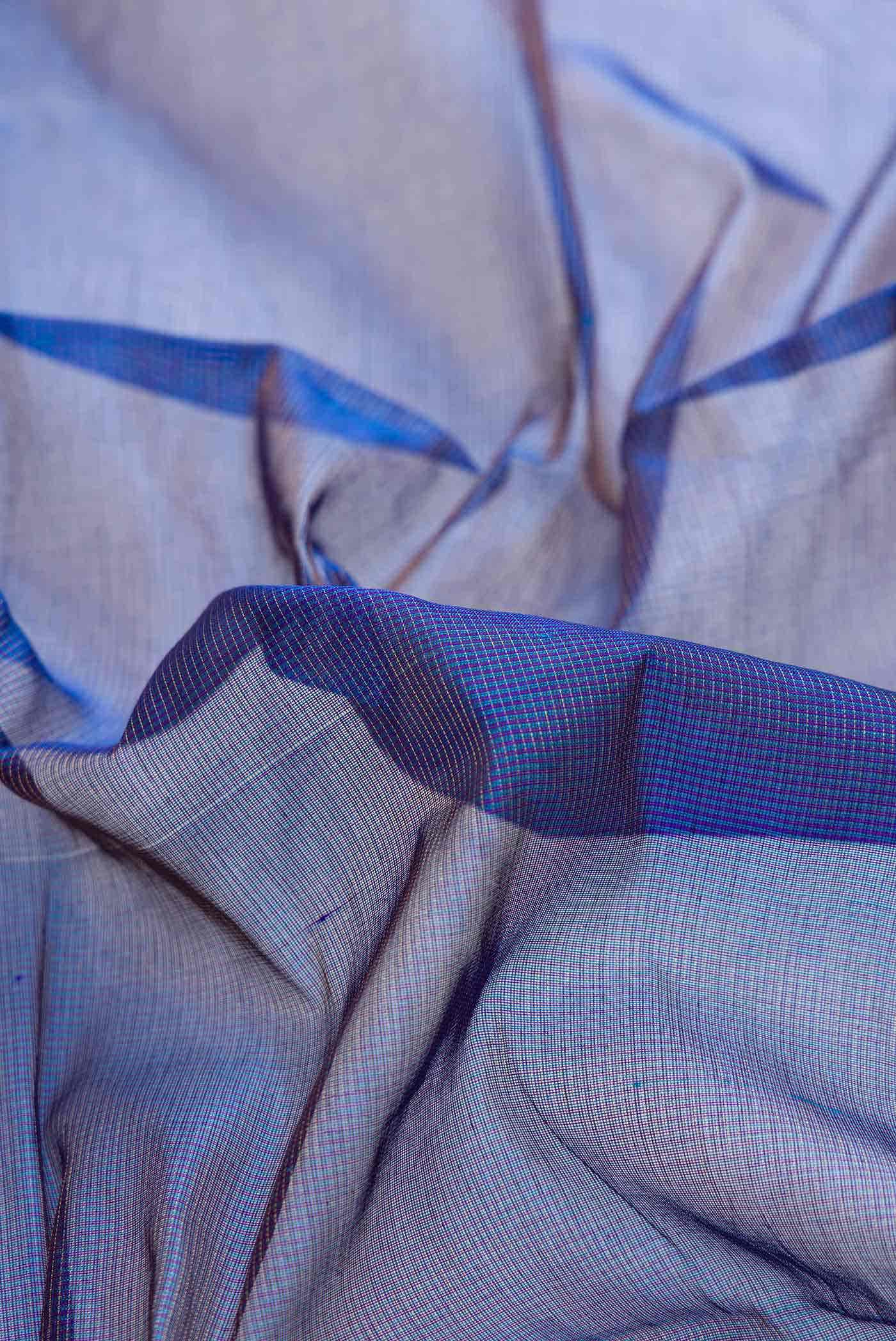 Blue Dual Tone Silk Cotton Saree