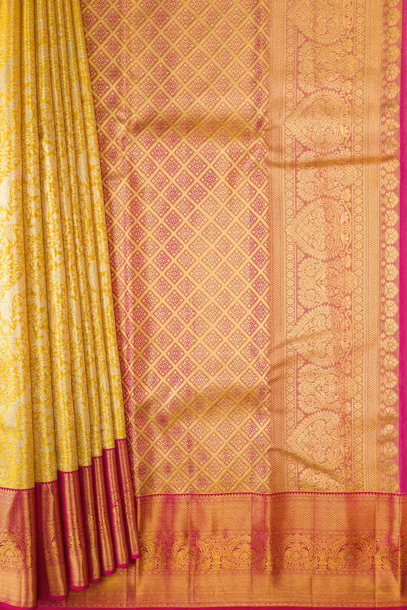 Sandal Dual Tone Kanchipuram Tissue Silk Saree