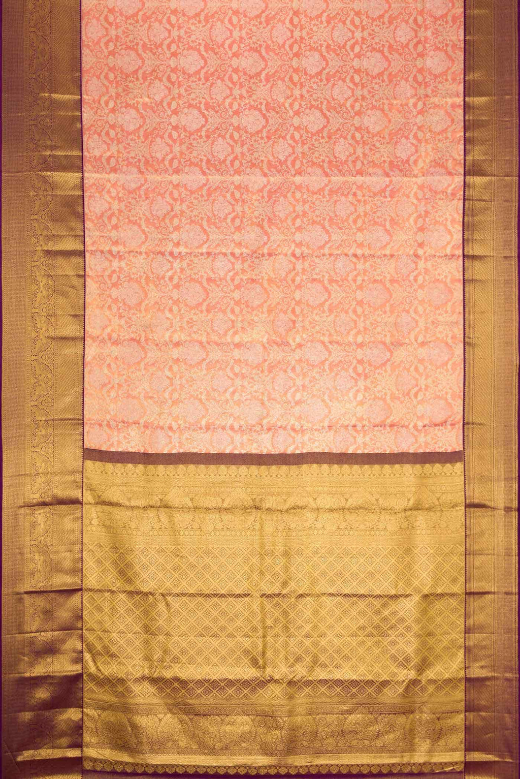 Pink Dual Tone Kanchipuram Tissue Silk Saree