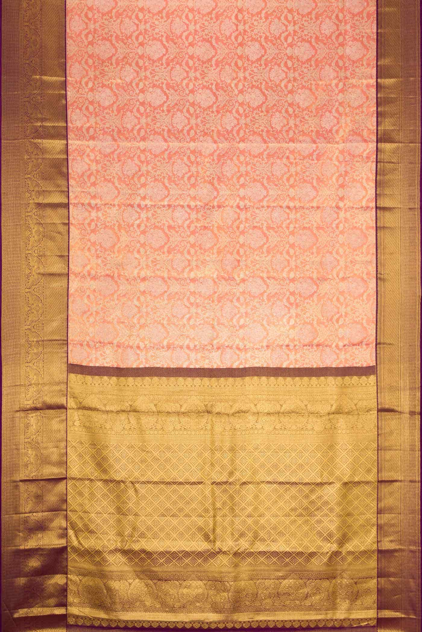 Pink Dual Tone Kanchipuram Tissue Silk Saree