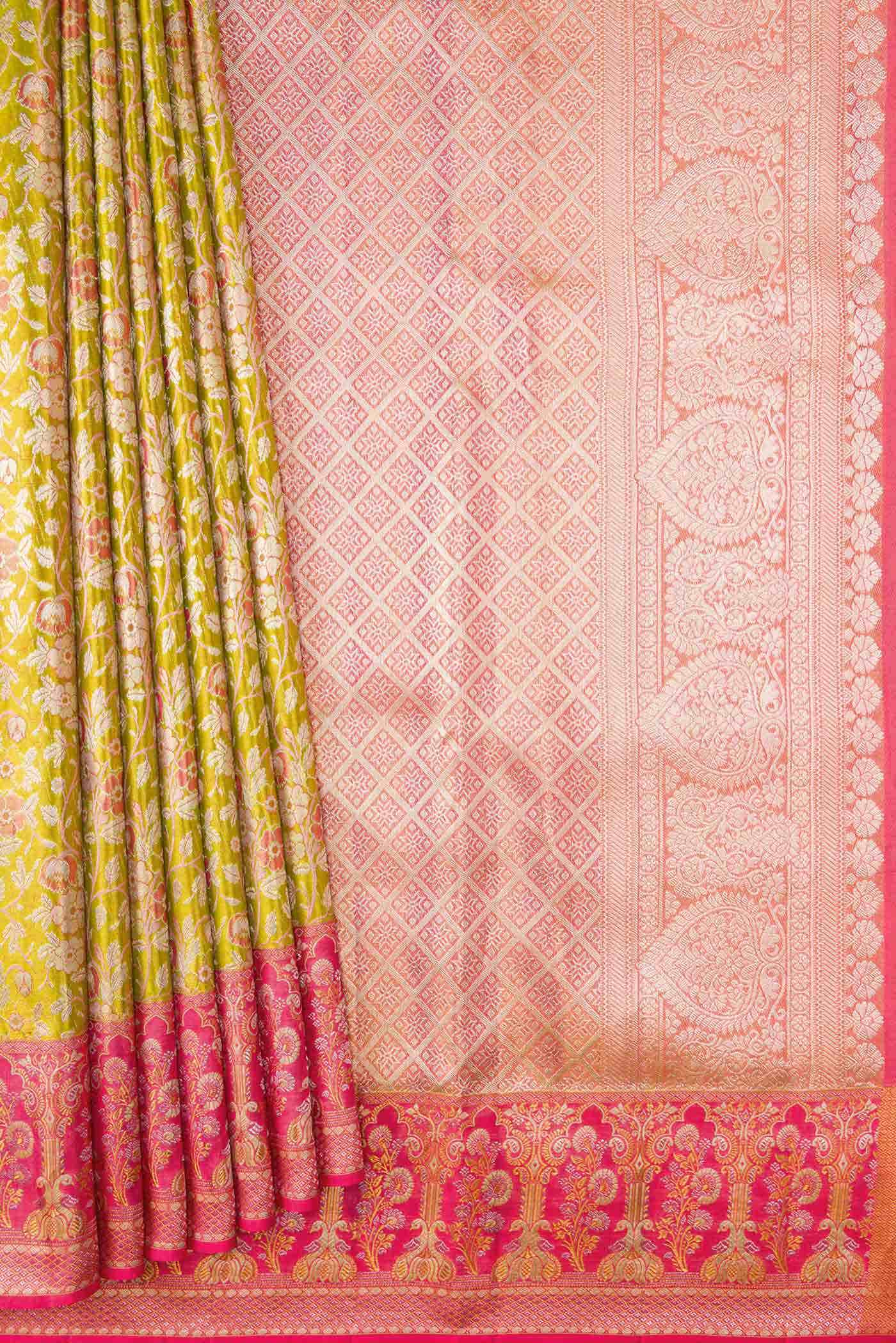 Green Dual Tone Kanchipuram Tissue Silk Saree