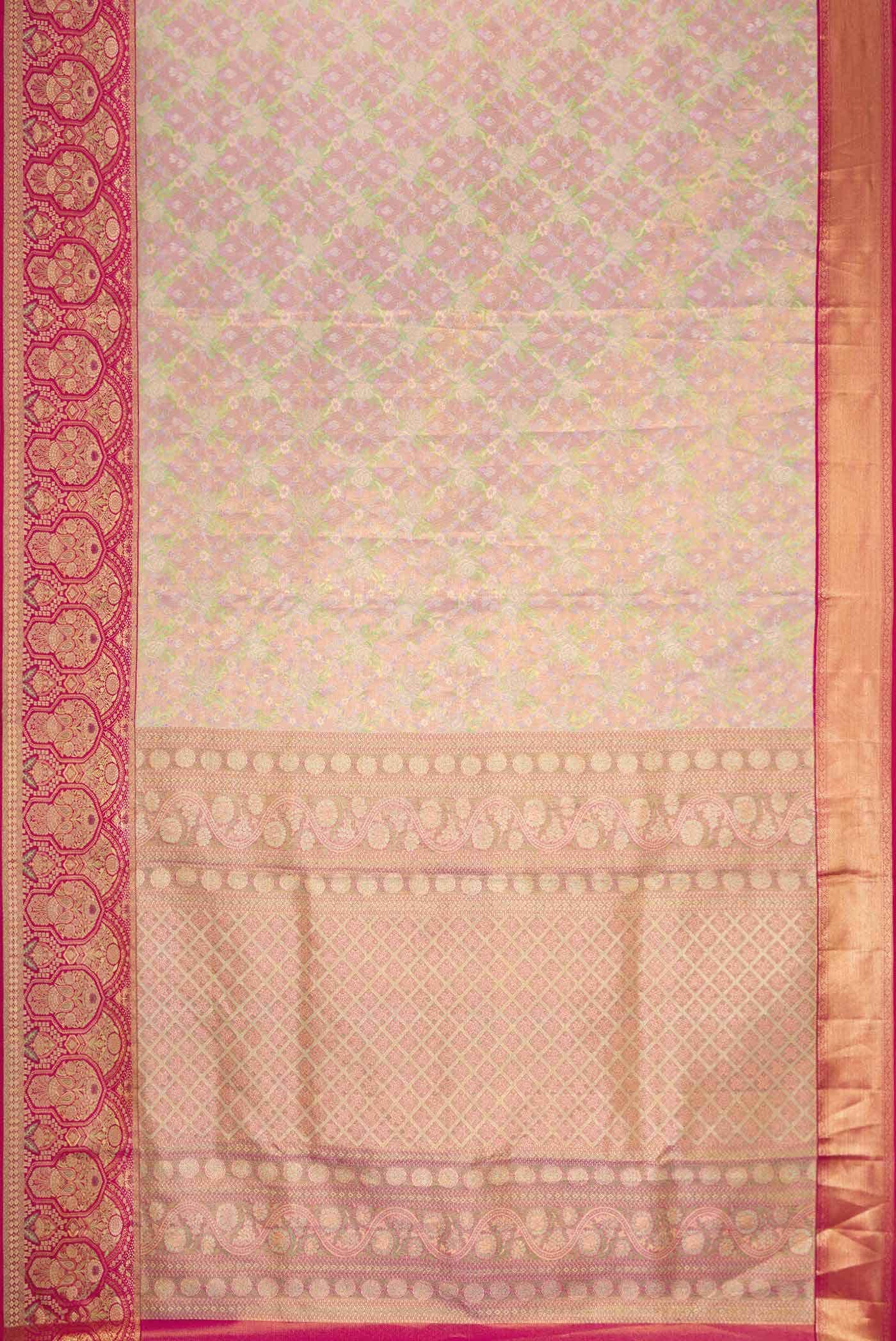 Light Green Dual Tone Kanchipuram Tissue Silk Saree