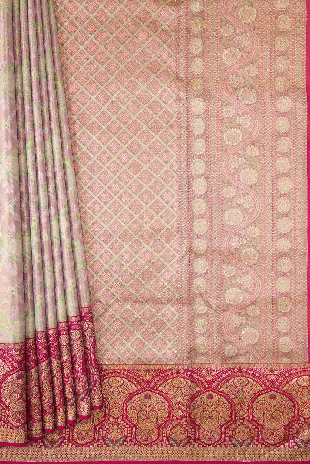 Light Green Dual Tone Kanchipuram Tissue Silk Saree