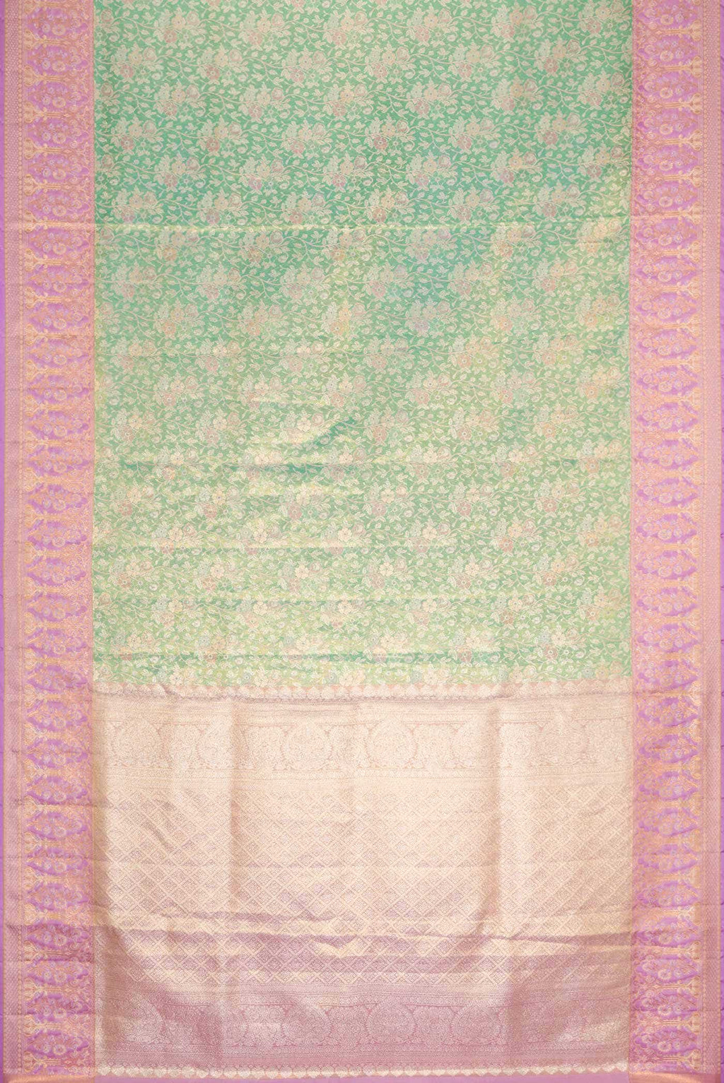 Green Dual Tone Kanchipuram Tissue Silk Saree