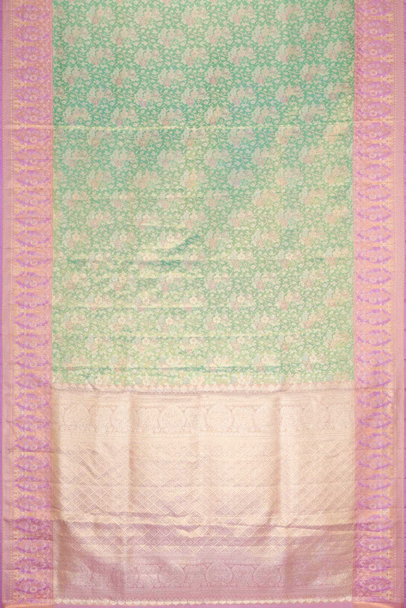 Green Dual Tone Kanchipuram Tissue Silk Saree