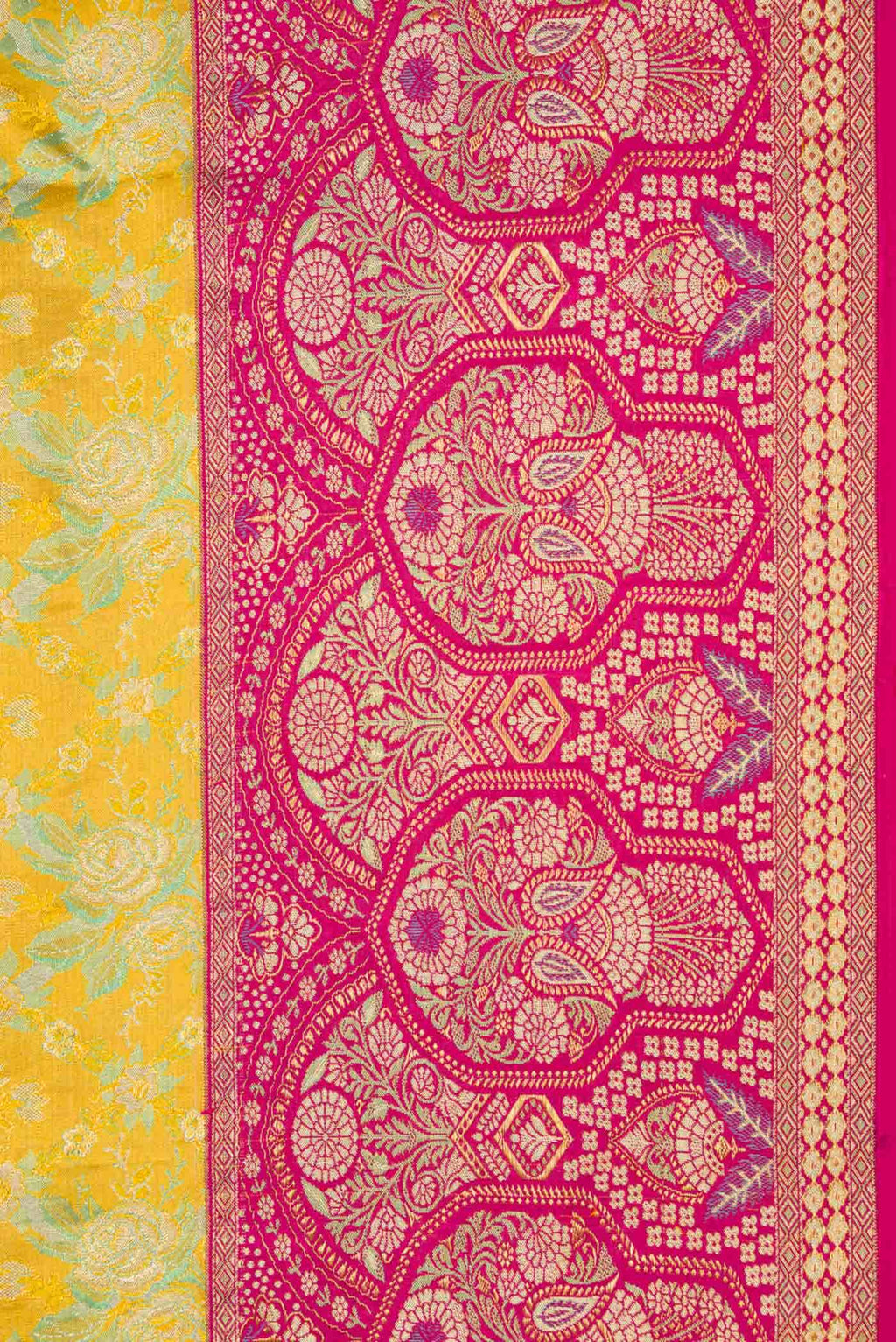 Yellow Dual Tone Kanchipuram Tissue Silk Saree