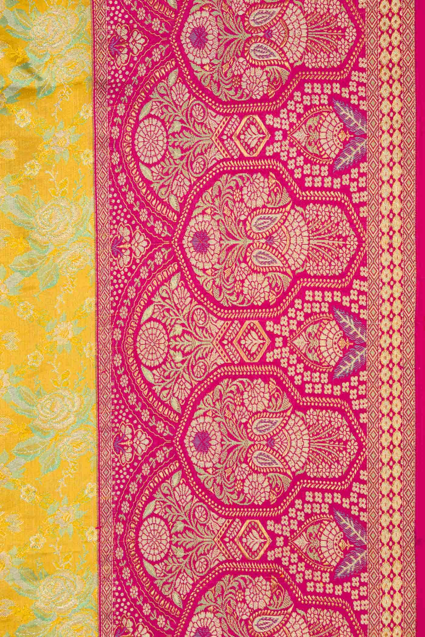 Yellow Dual Tone Kanchipuram Tissue Silk Saree