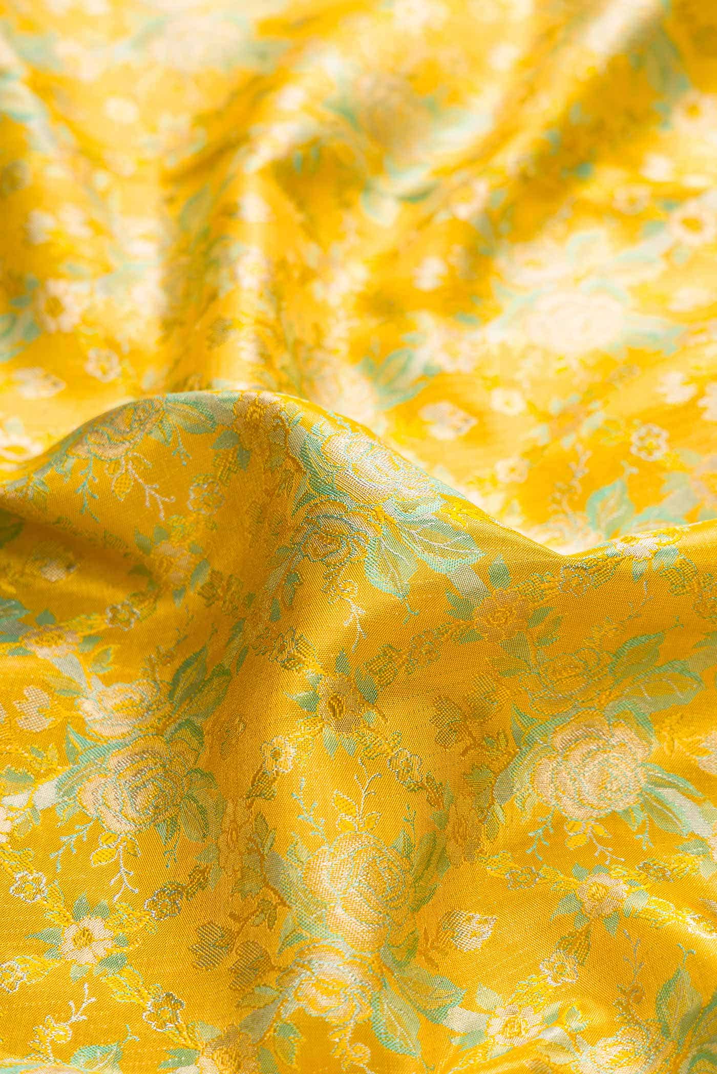 Yellow Dual Tone Kanchipuram Tissue Silk Saree
