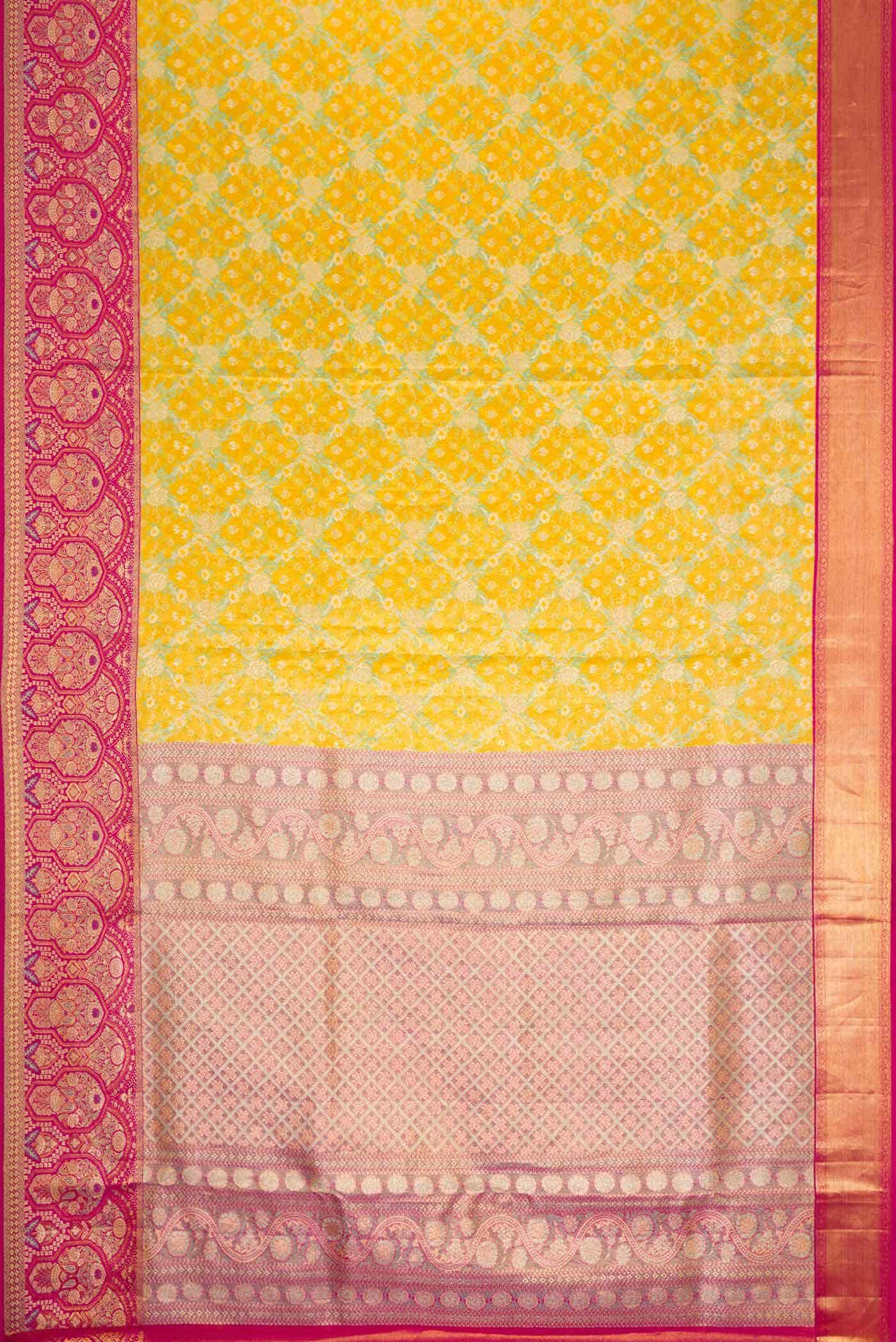 Yellow Dual Tone Kanchipuram Tissue Silk Saree