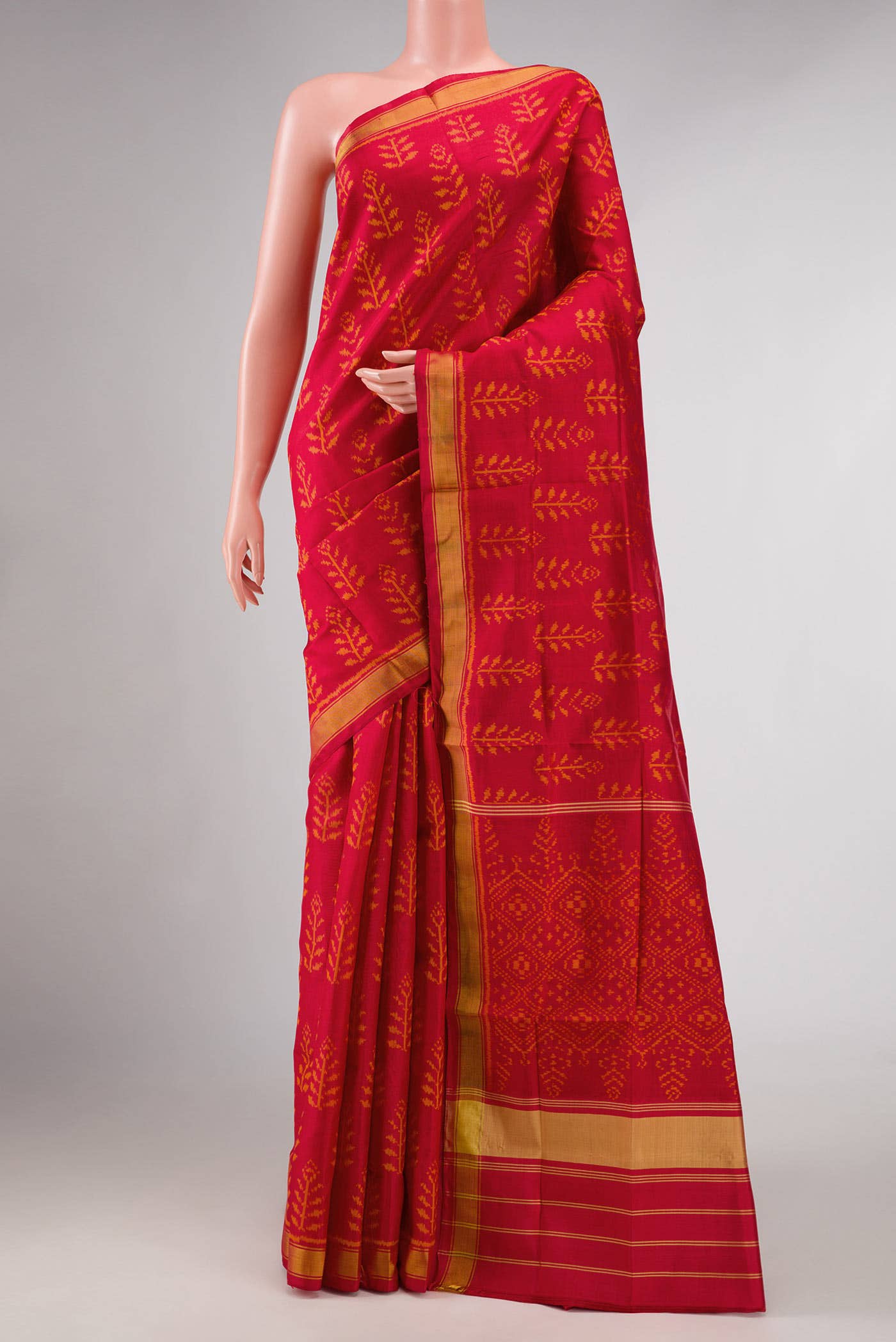 Red Dual Tone Rajkot Patola Silk Saree
