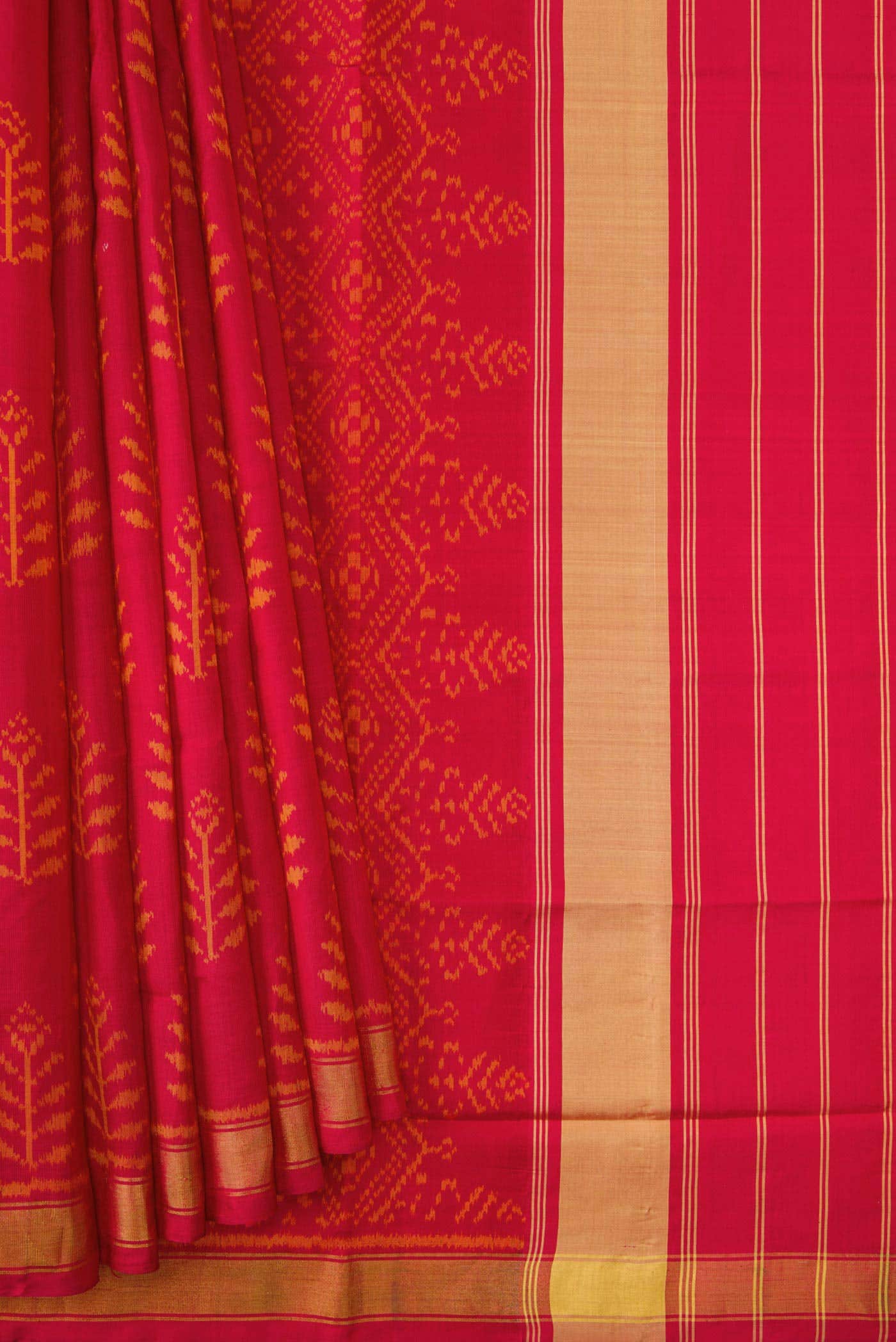 Red Dual Tone Rajkot Patola Silk Saree
