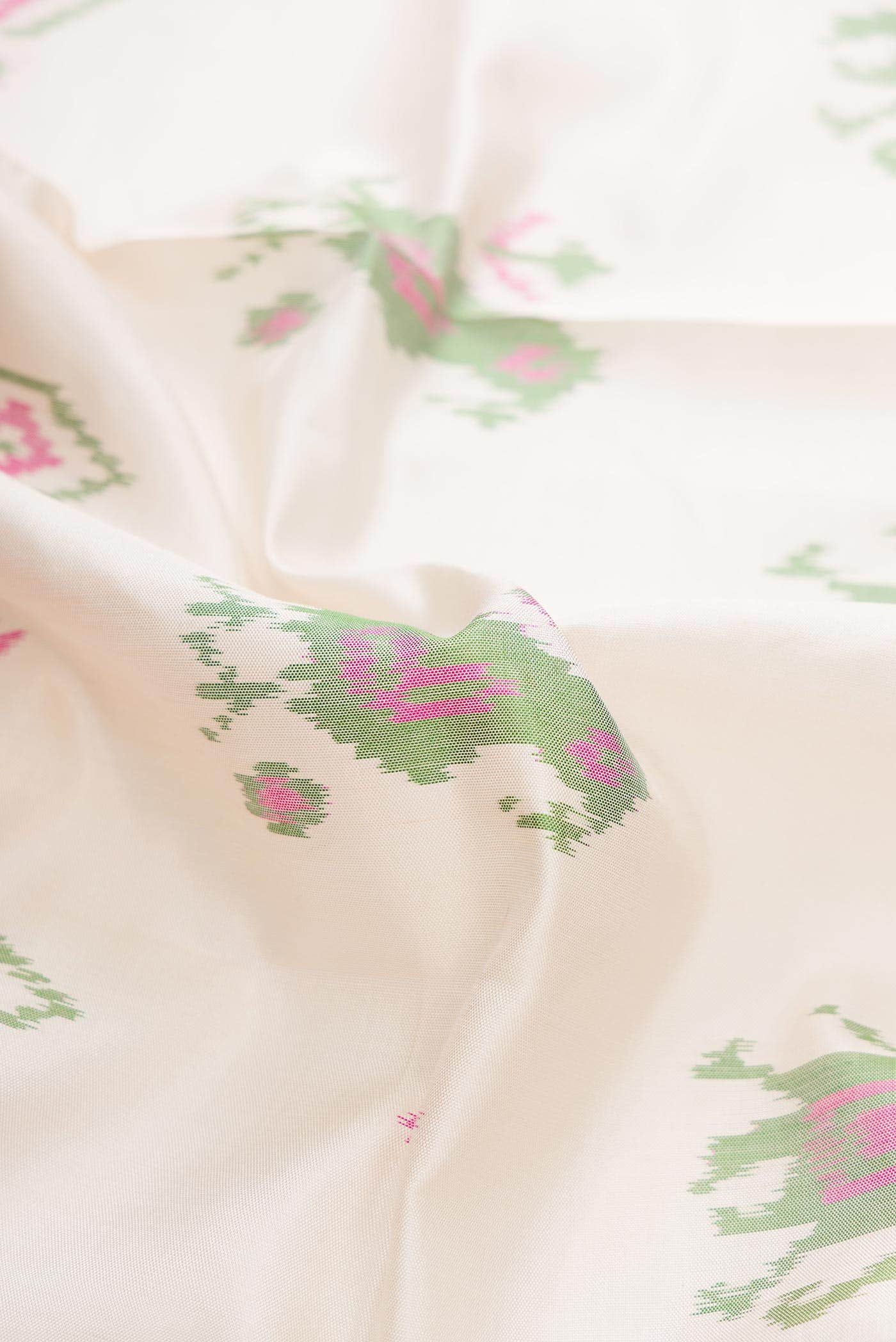 Off White Dual Tone Rajkot Patola Silk Saree