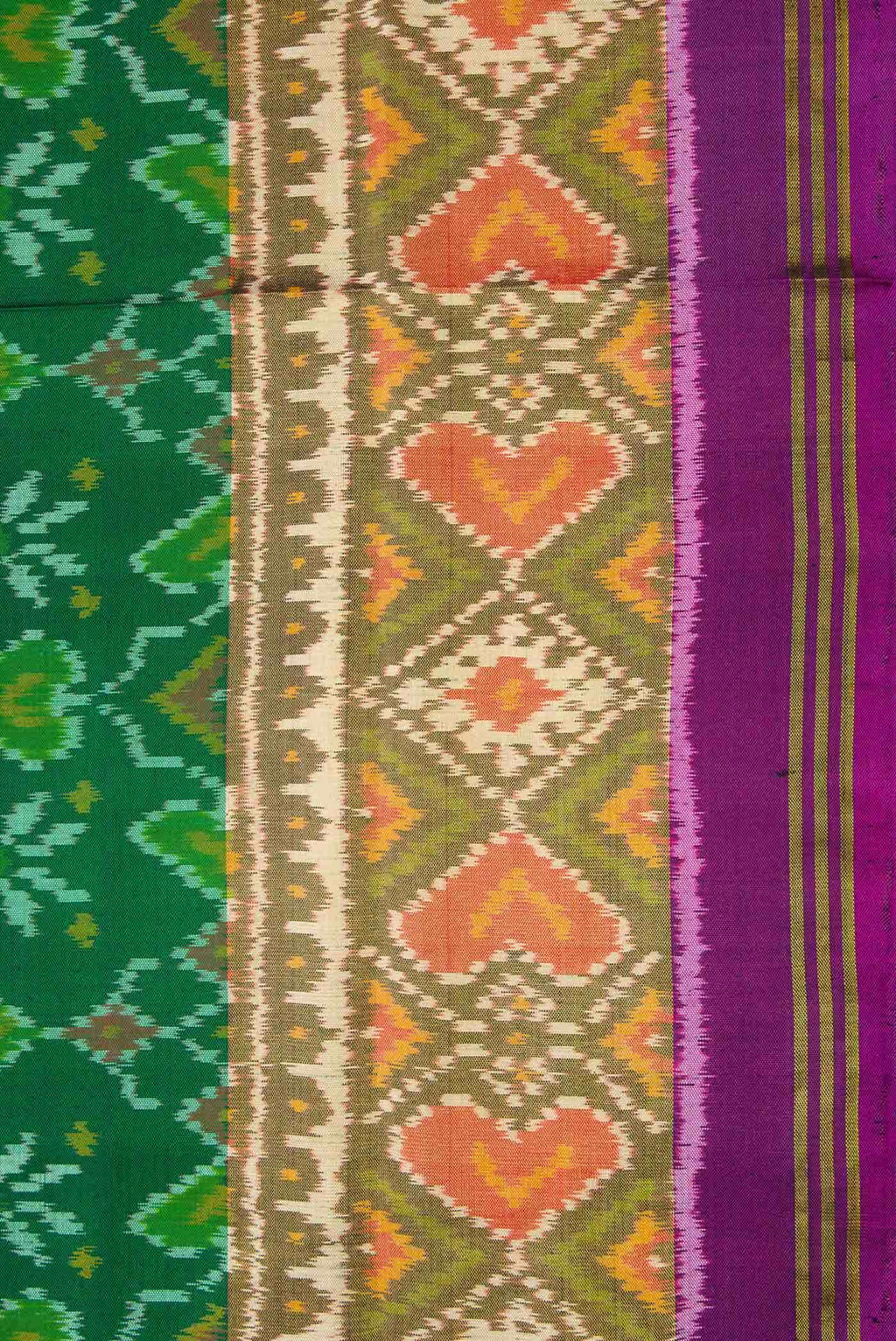 Green Dual Tone Rajkot Patola Silk Saree