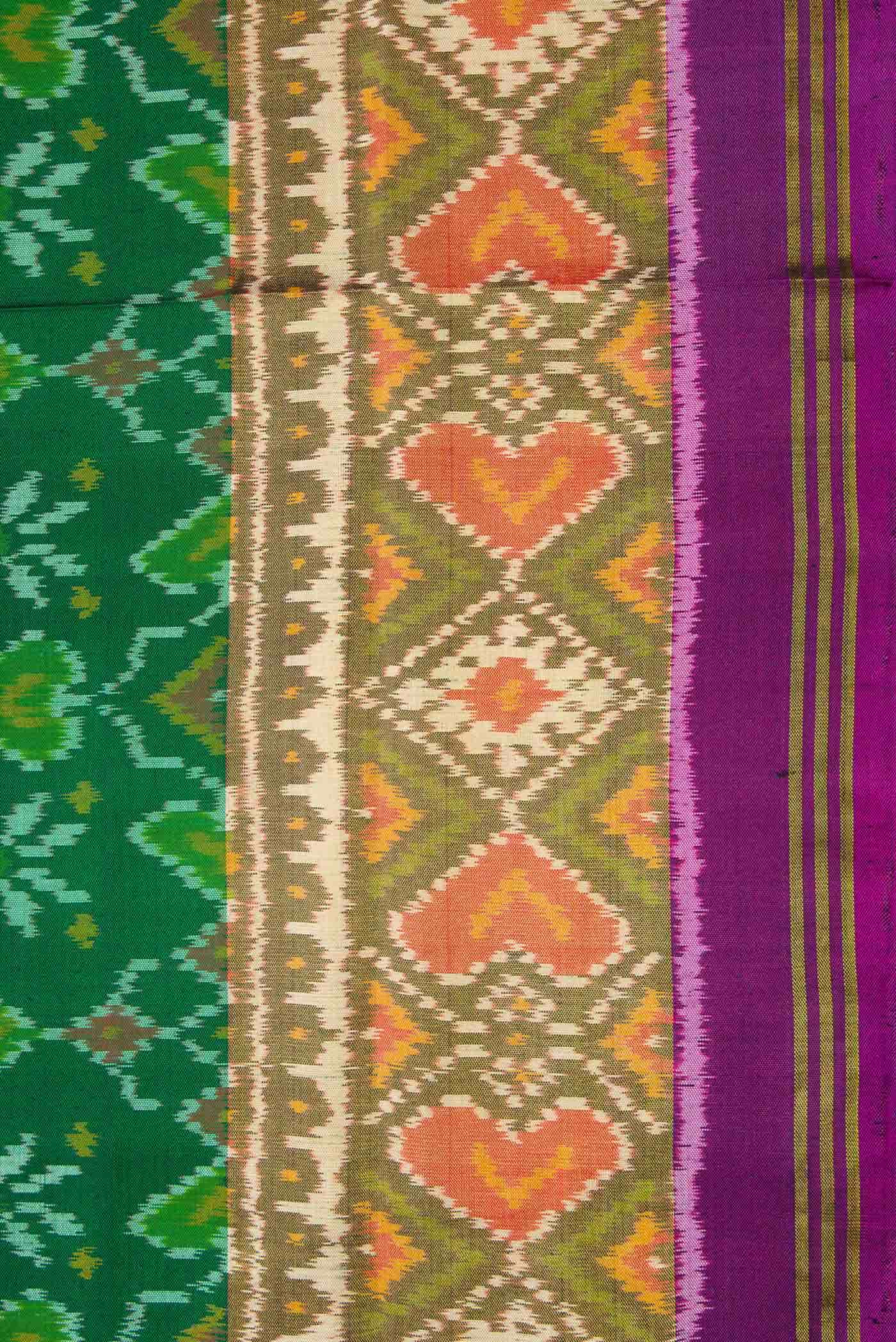 Green Dual Tone Rajkot Patola Silk Saree